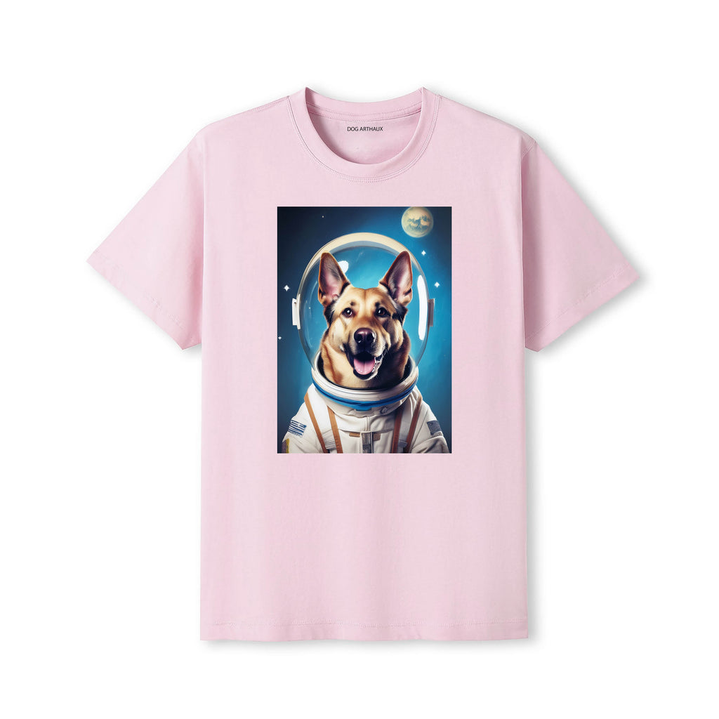 Dutch Shepherd Astronaut Dog T-shirt - Pink
