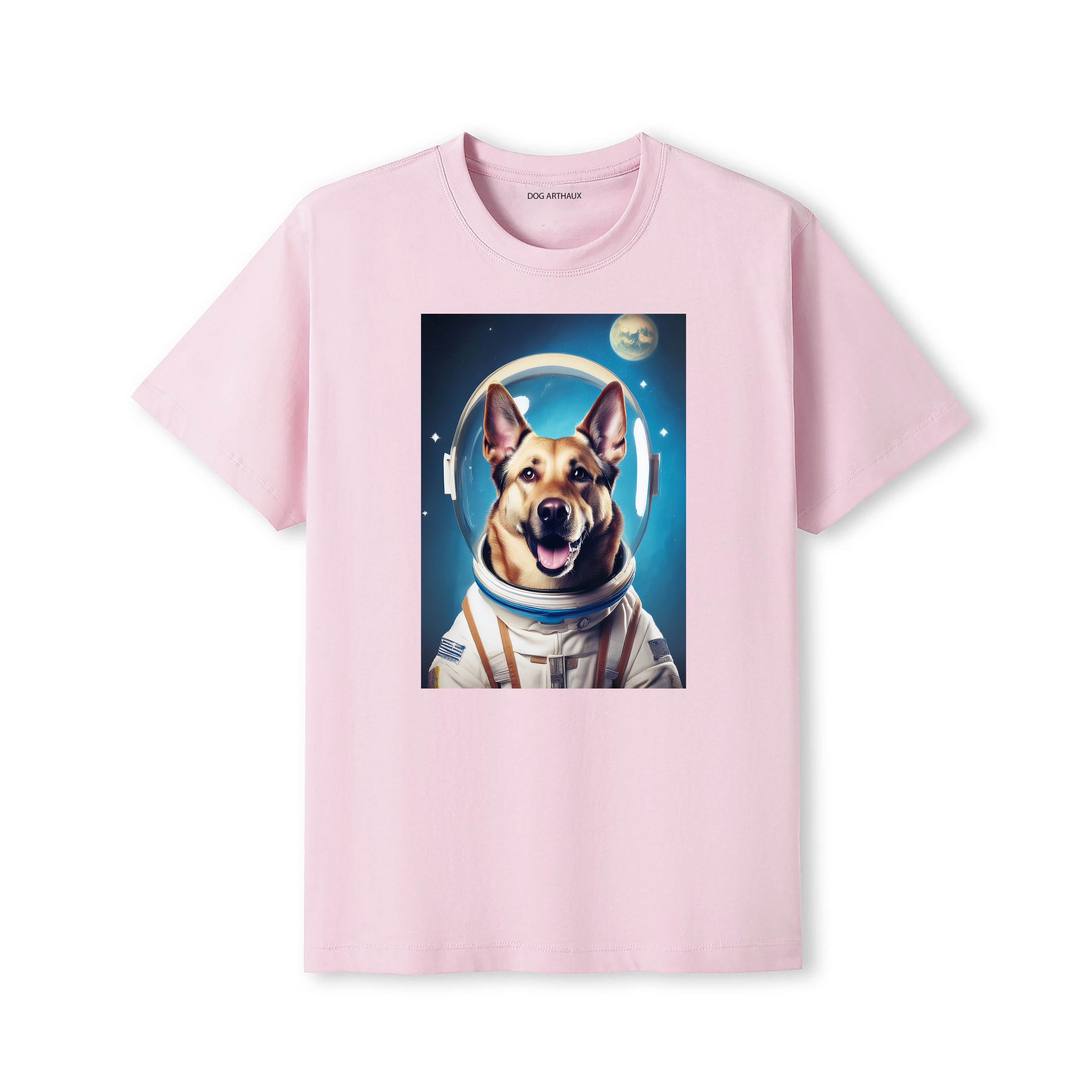 Dutch Shepherd Astronaut Dog T-shirt - Pink
