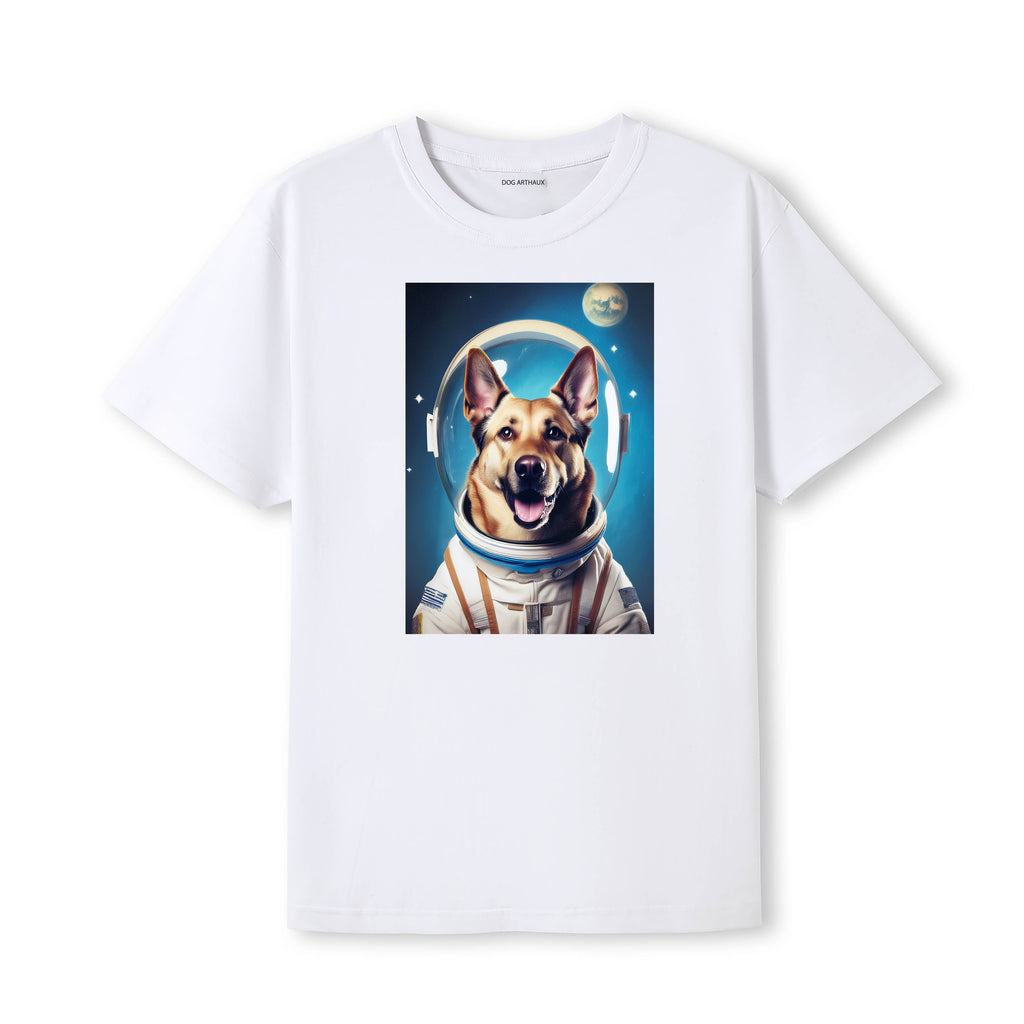 Dutch Shepherd Astronaut Dog T-shirt - White