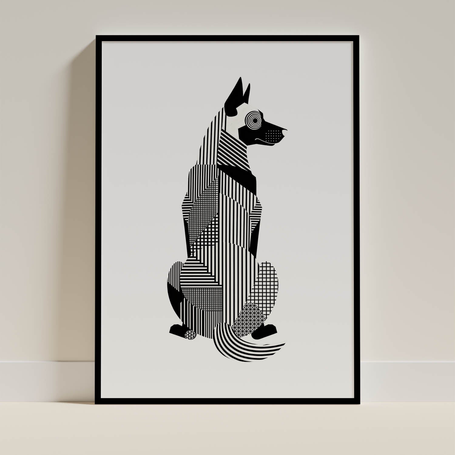 Dutch Shepherd Geometric Line Art mockup