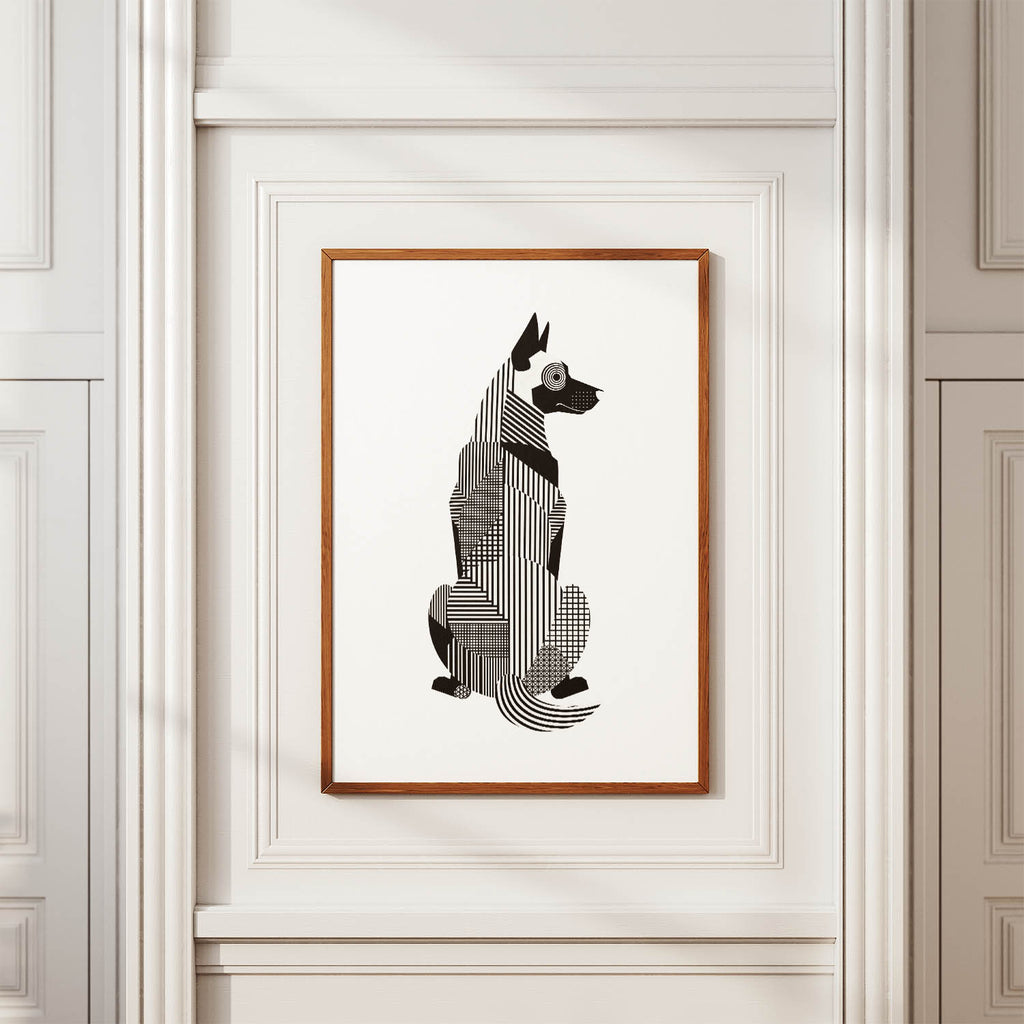 Dutch Shepherd Geometric Line Art mockup