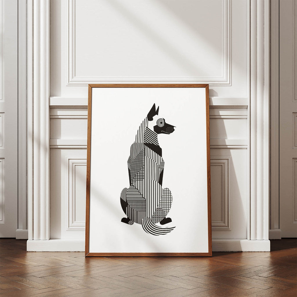 Dutch Shepherd Geometric Line Art mockup