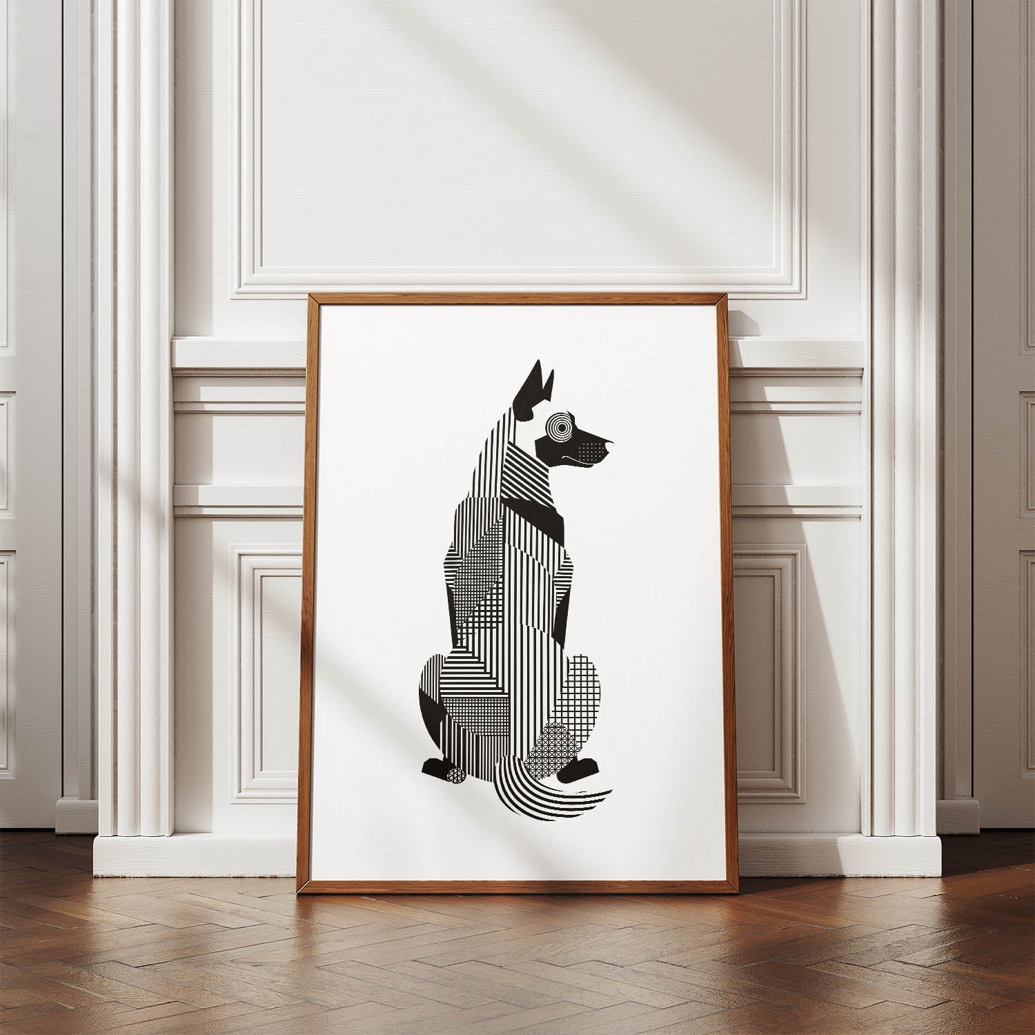 Dutch Shepherd Geometric Line Art mockup