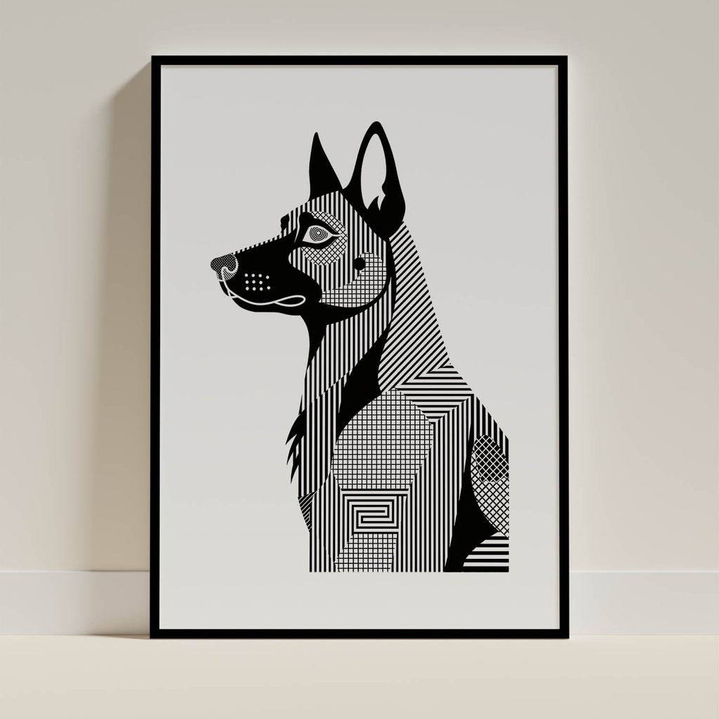 Dutch Shepherd Geometric Line Art mockup