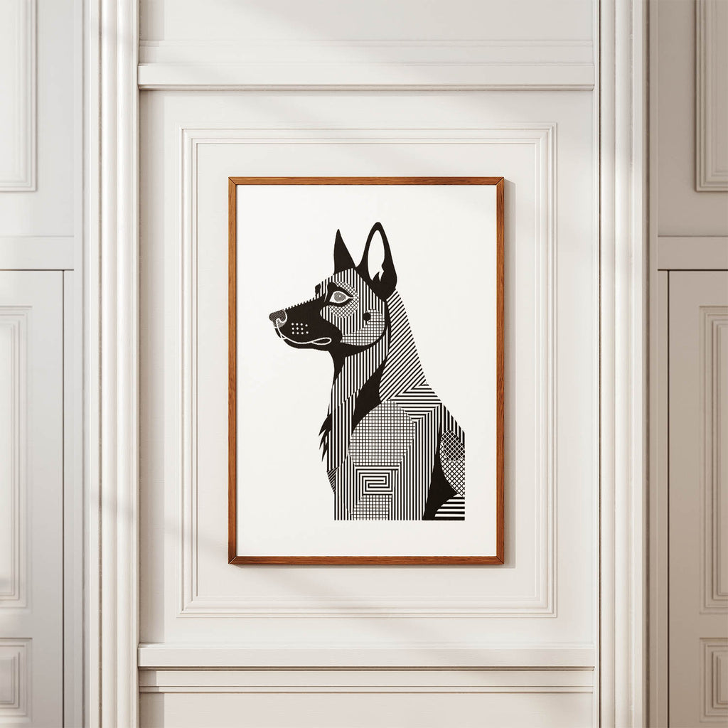 Dutch Shepherd Geometric Line Art mockup