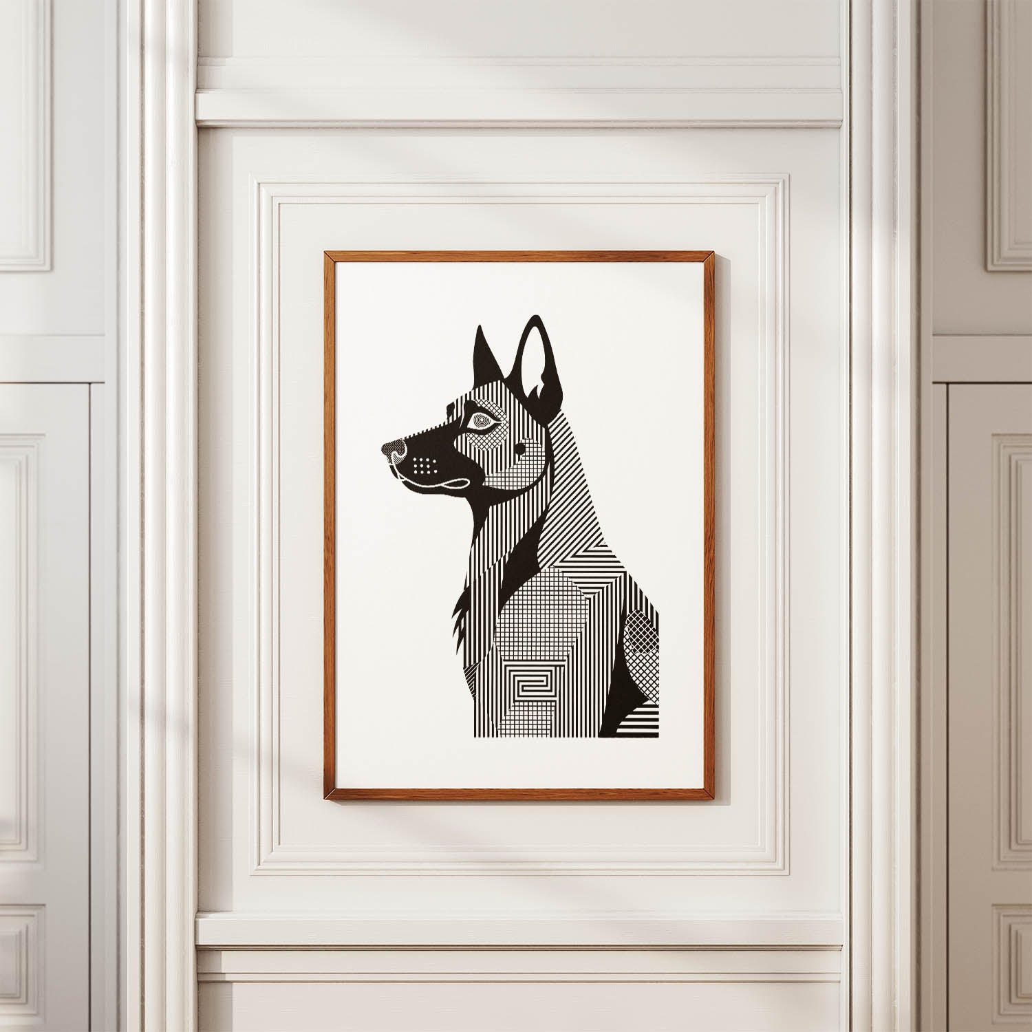 Dutch Shepherd Geometric Line Art mockup