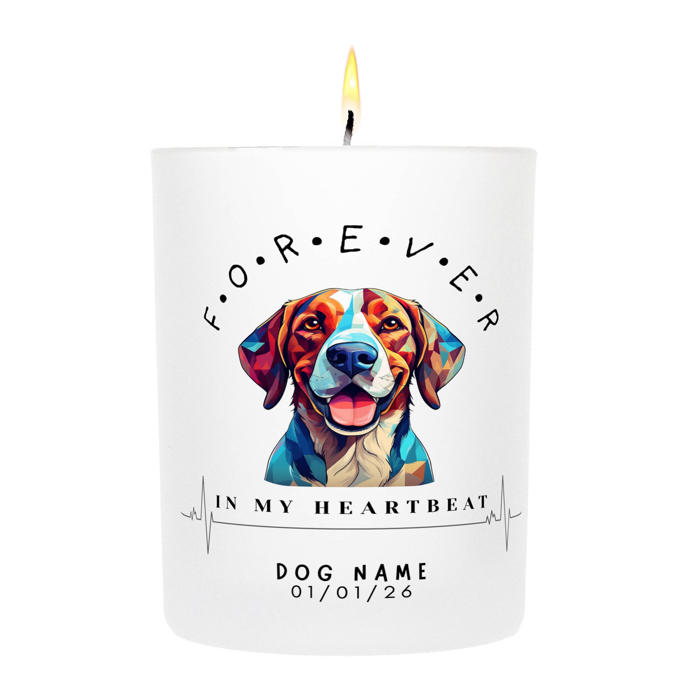 English Pointer – Forever in My Heartbeat Custom Candle