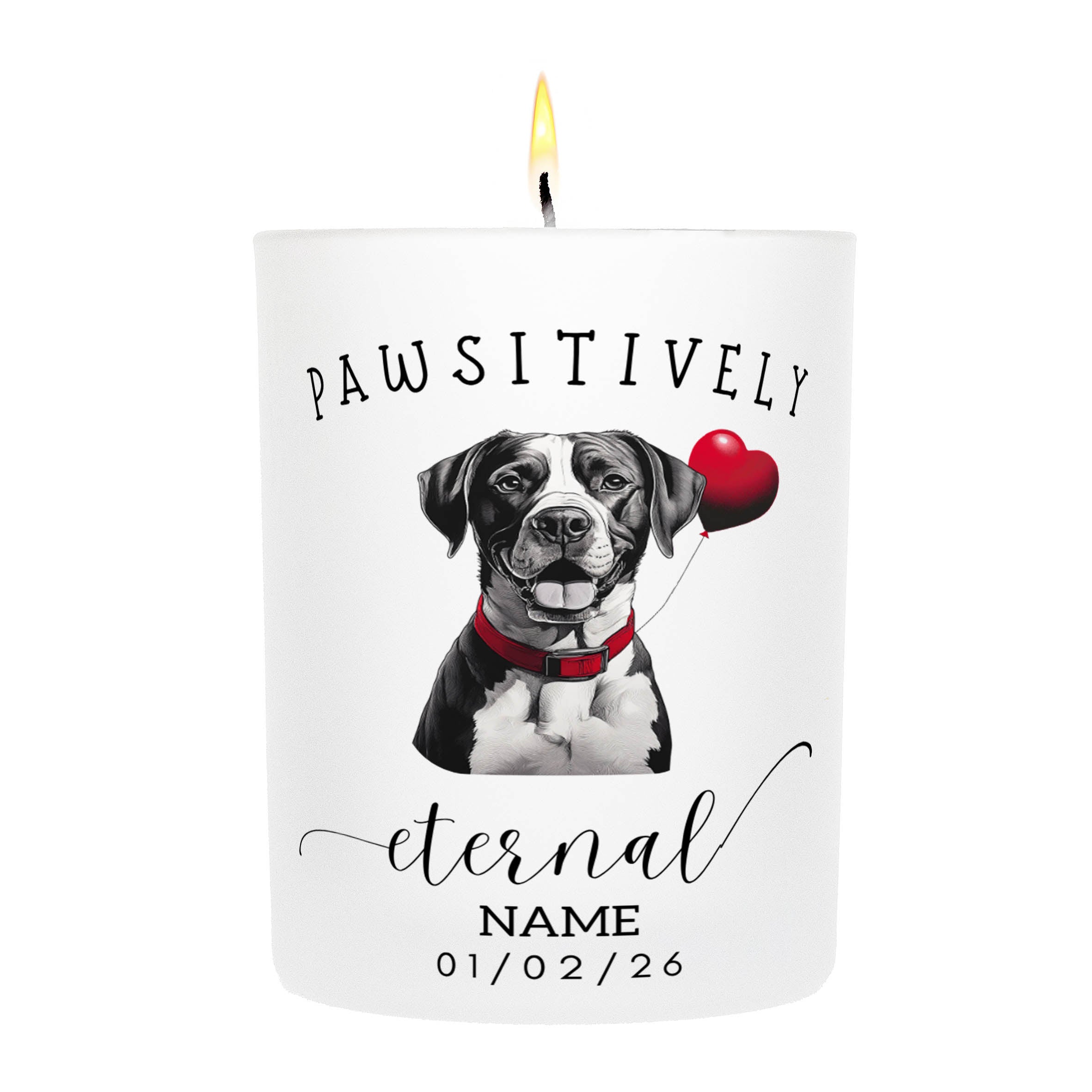 English Pointer In Memory Custom Pawsitively Eternal Candle White