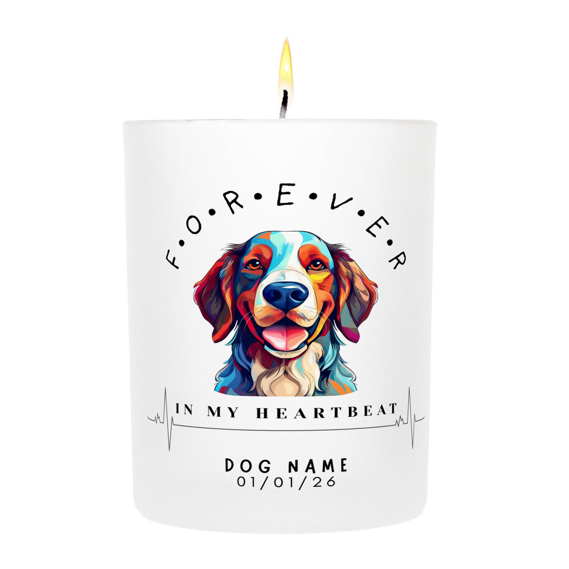 English Setter – Forever in My Heartbeat Custom Candle