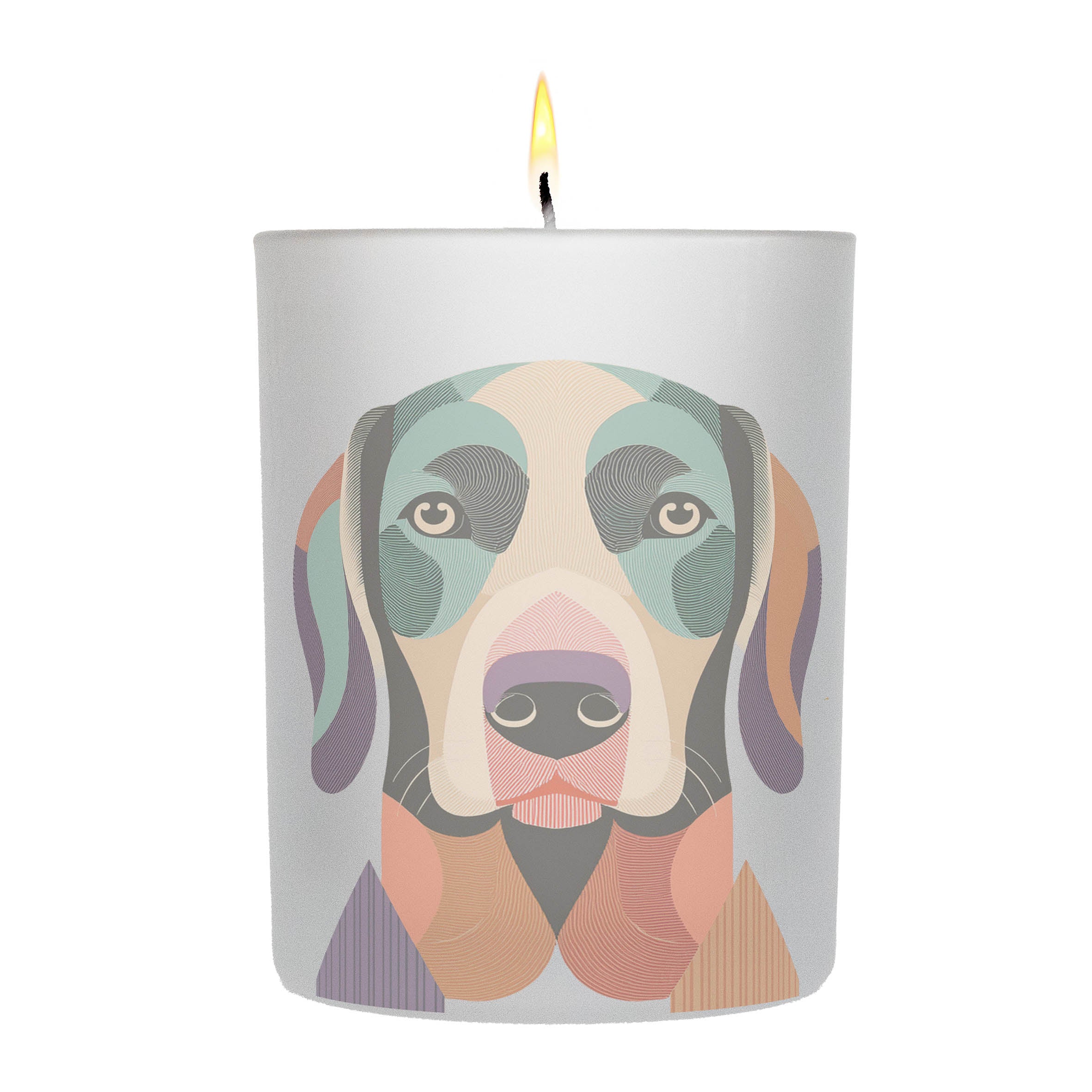 English Setter Graphic Retro Chic Frosted Candle
