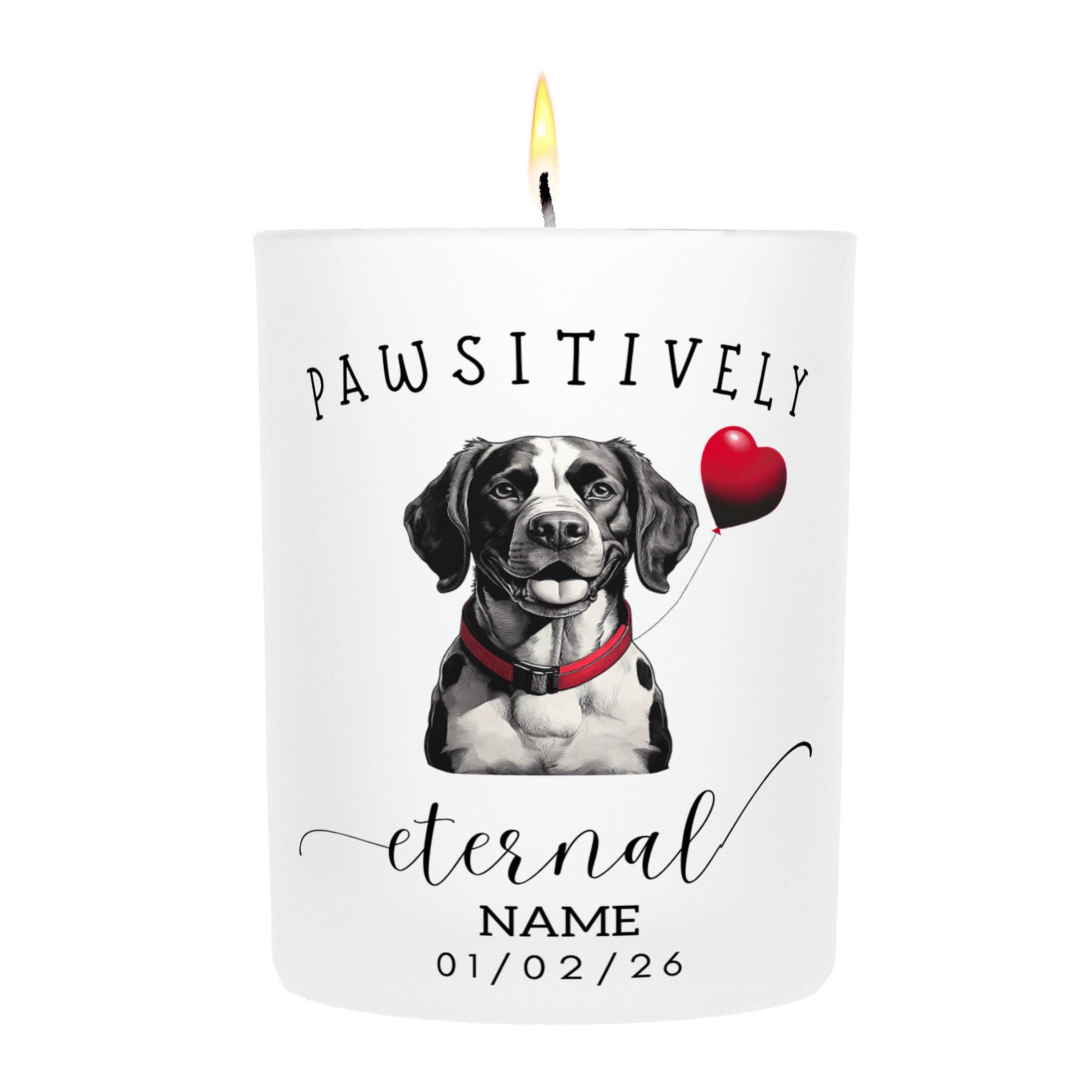 English Springer Spaniel In Memory Custom Pawsitively Eternal Candle White