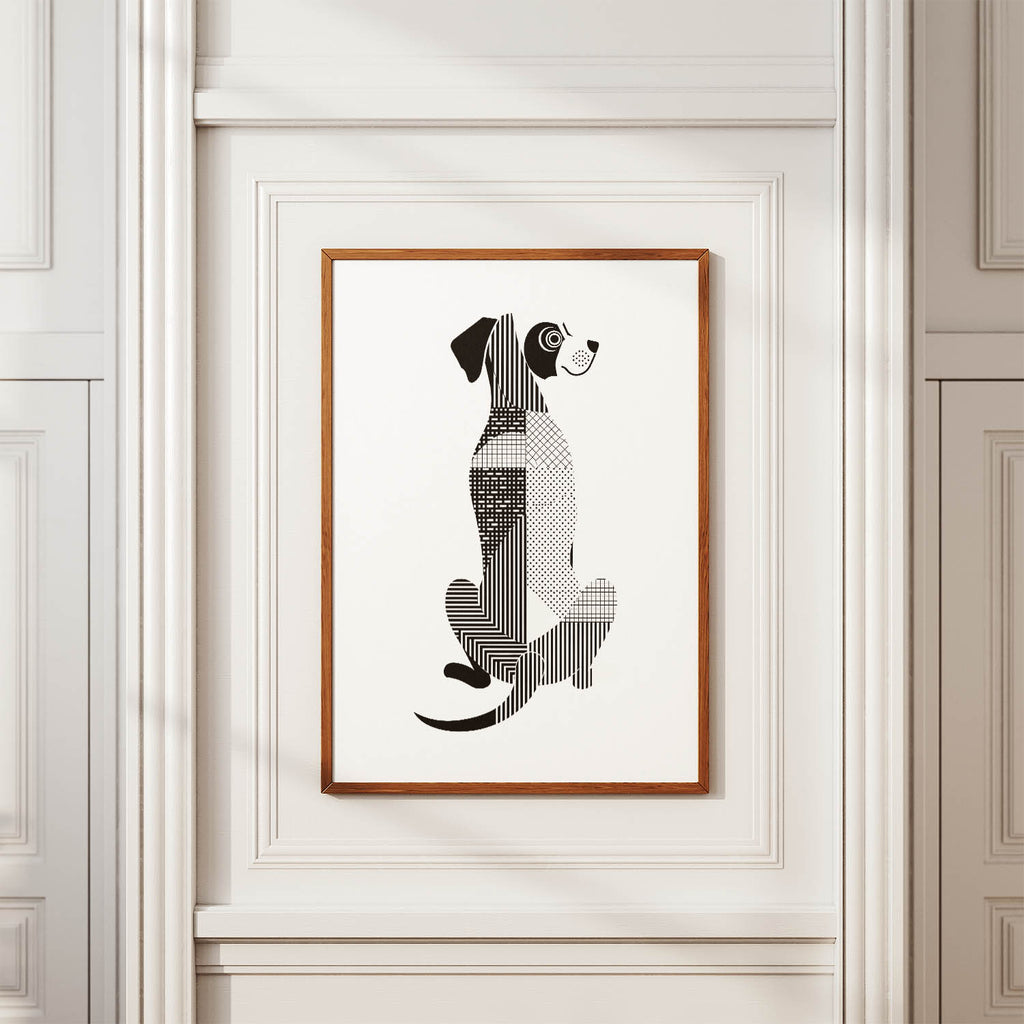 English Pointer Geometric Line Art mockup