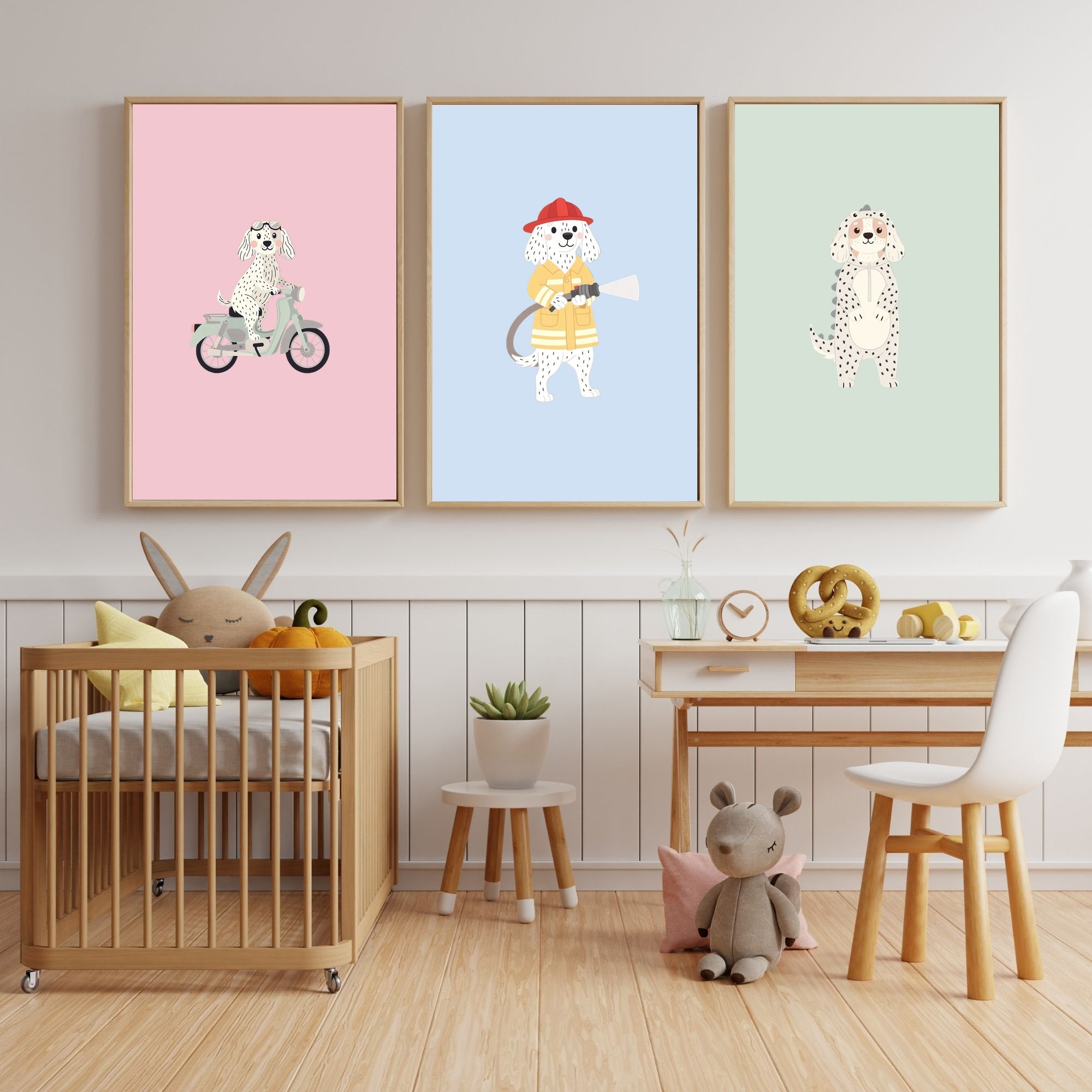 English Setter Kids Nursery Wall Art Print Bundle — 22 Dog Costume Designs, 5 Colours, 6 Print Sizes | Digital Download