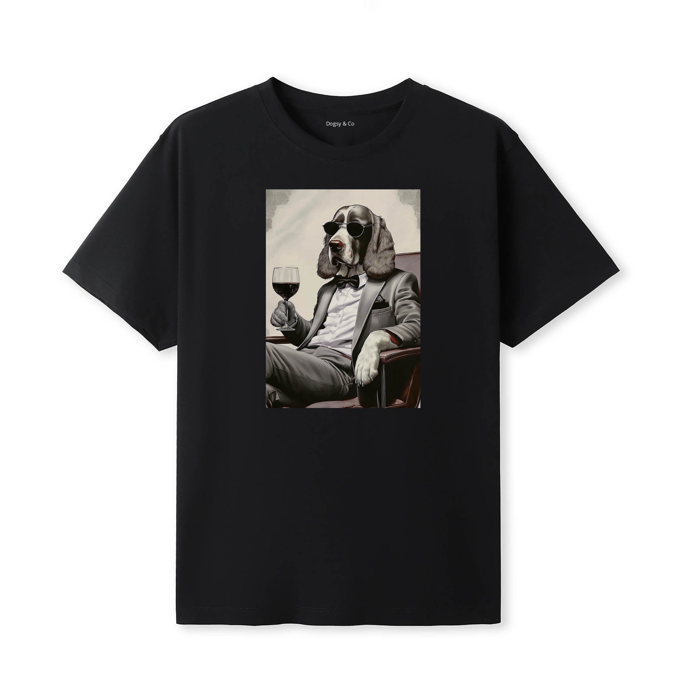 English Setter distinguished gentleman dog t-shirt - black