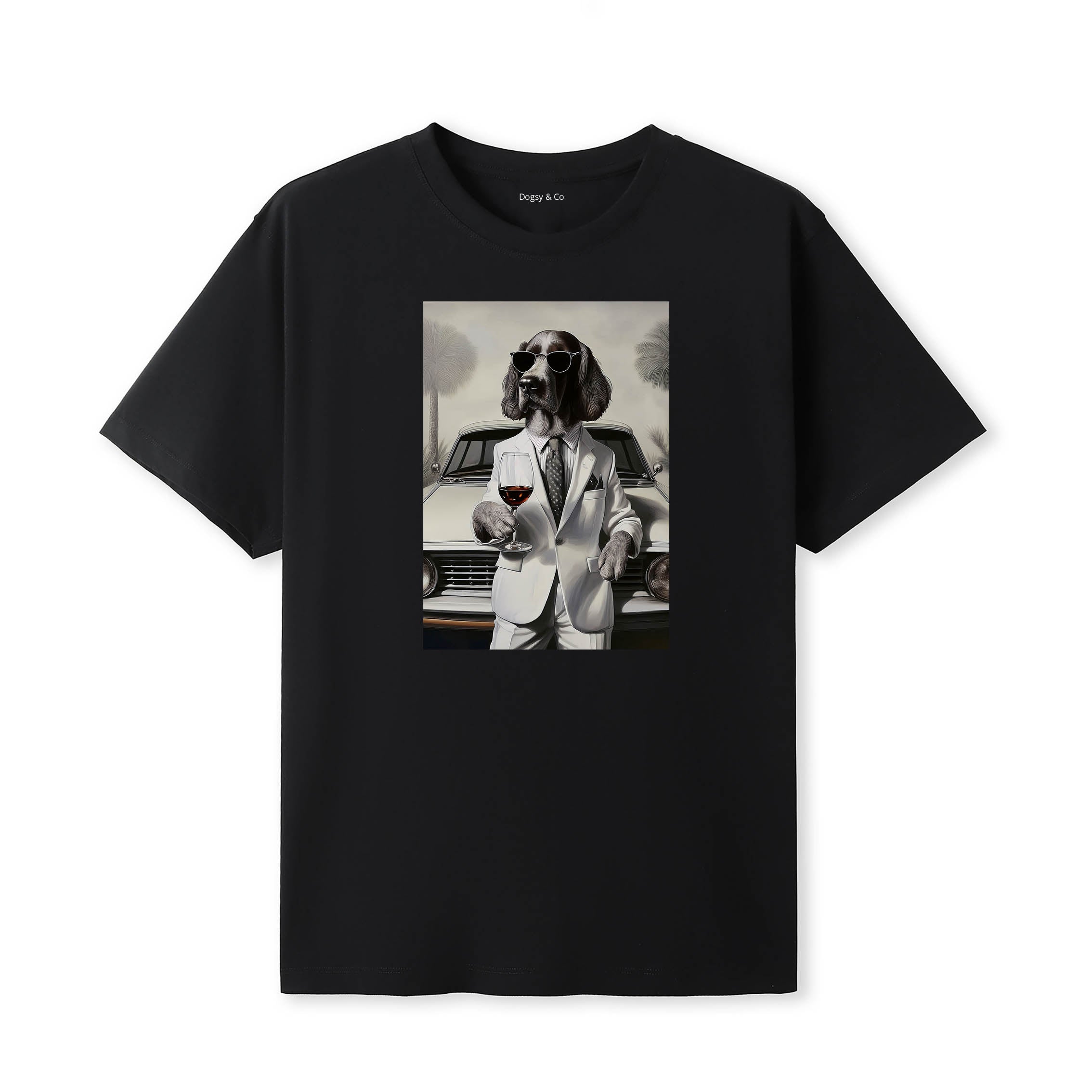 English Setter distinguished gentleman dog t-shirt - black