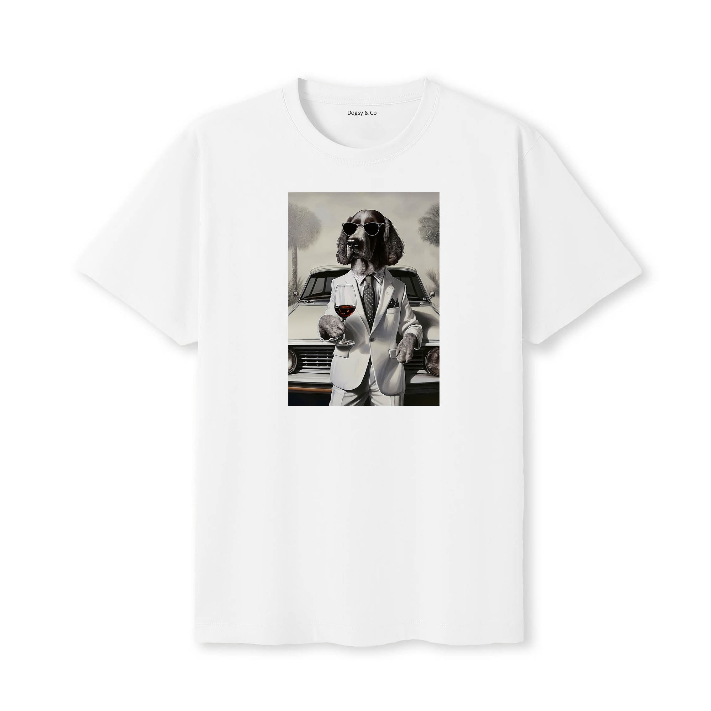 English Setter distinguished gentleman dog t-shirt - white