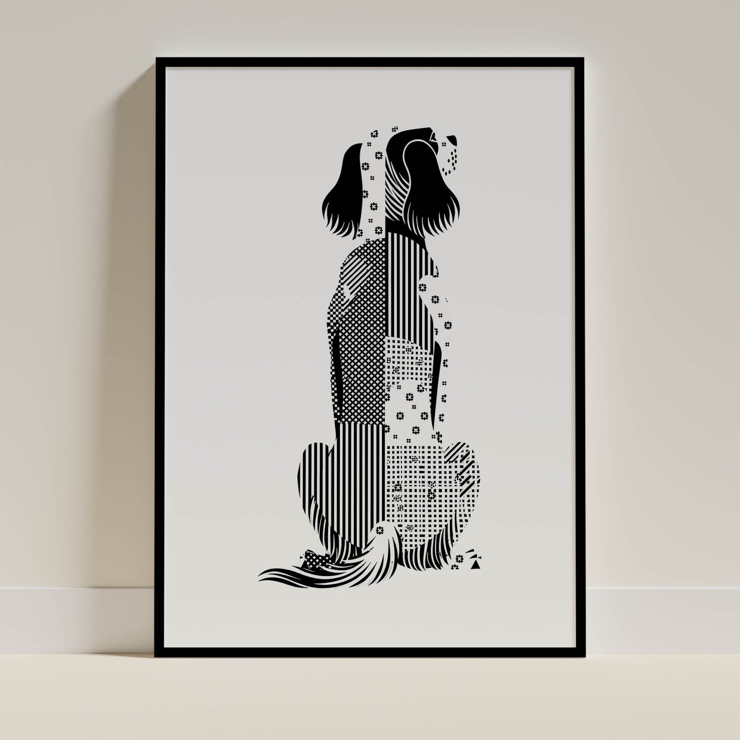 English Setter Geometric Line Art mockup
