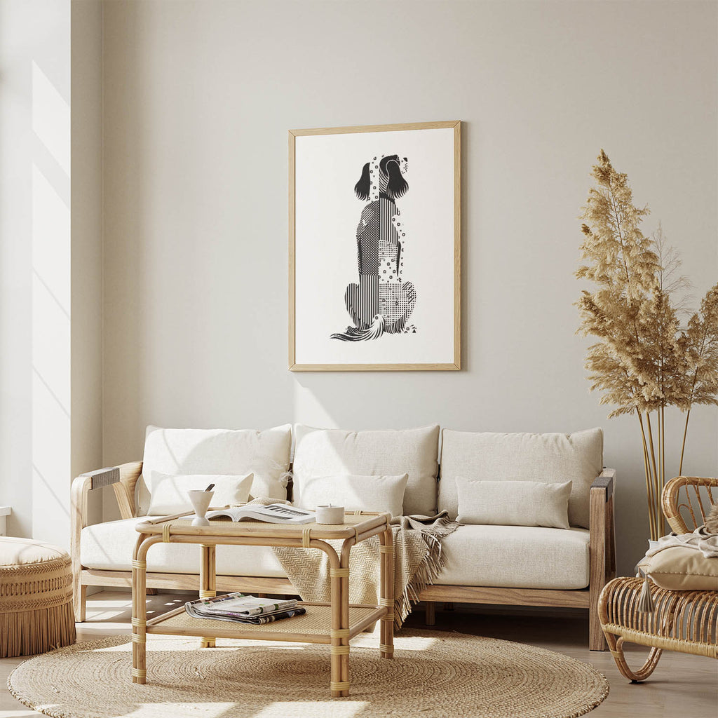 English Setter Geometric Line Art mockup