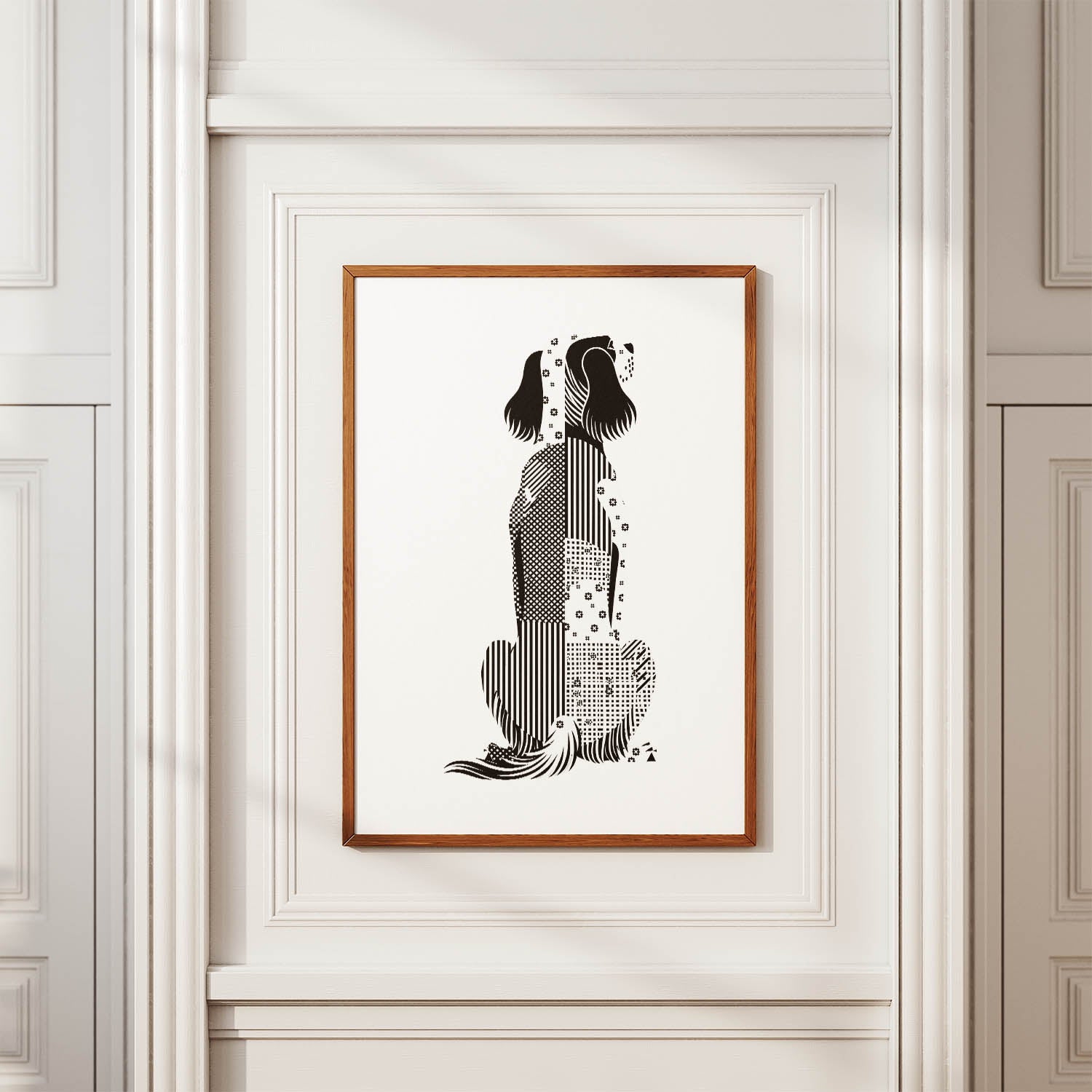 English Setter Geometric Line Art mockup