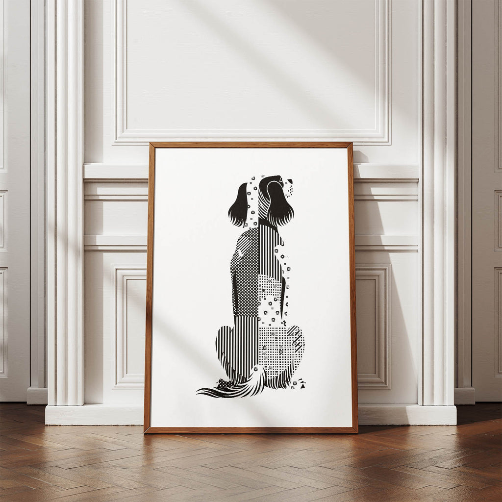 English Setter Geometric Line Art mockup