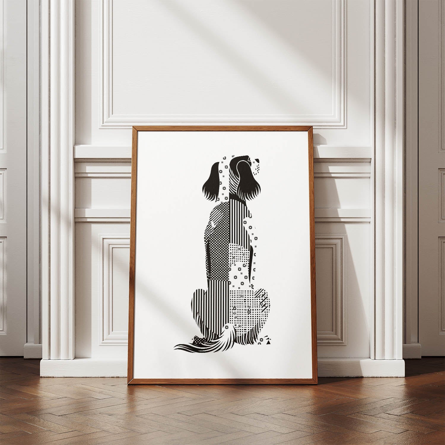 English Setter Geometric Line Art mockup