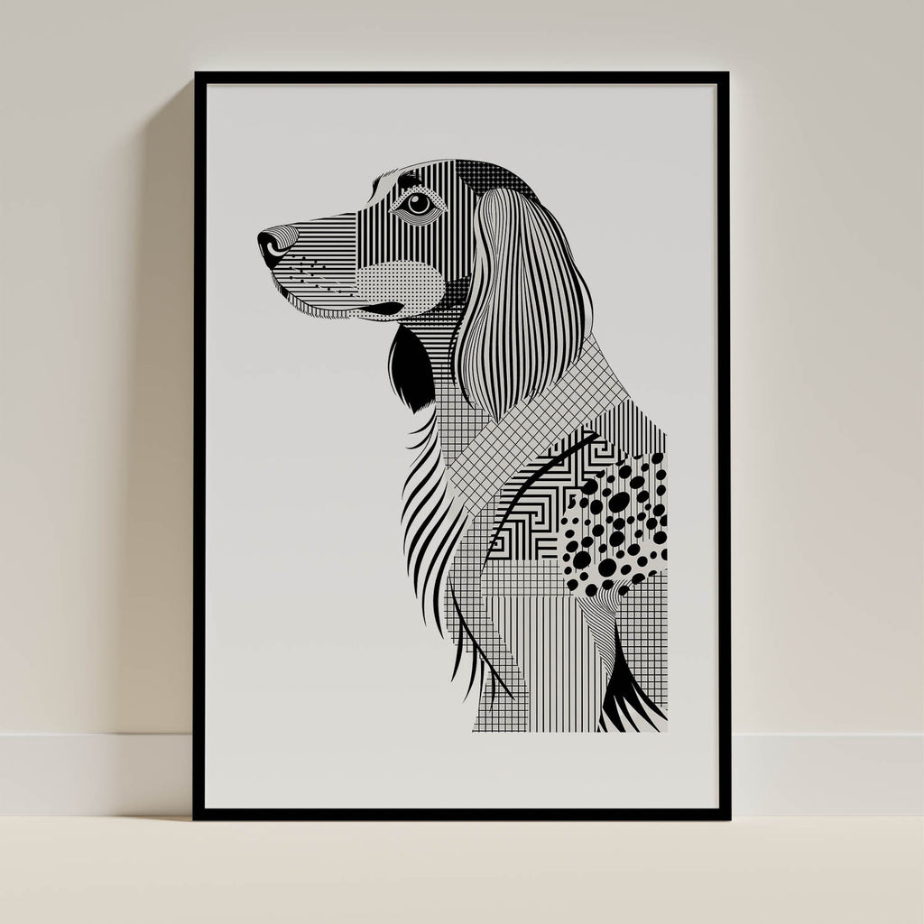 English Setter Geometric Line Art mockup
