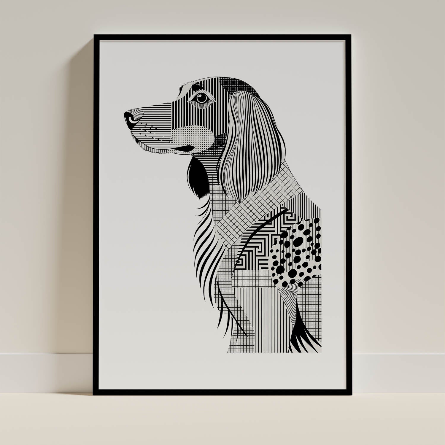 English Setter Geometric Line Art mockup