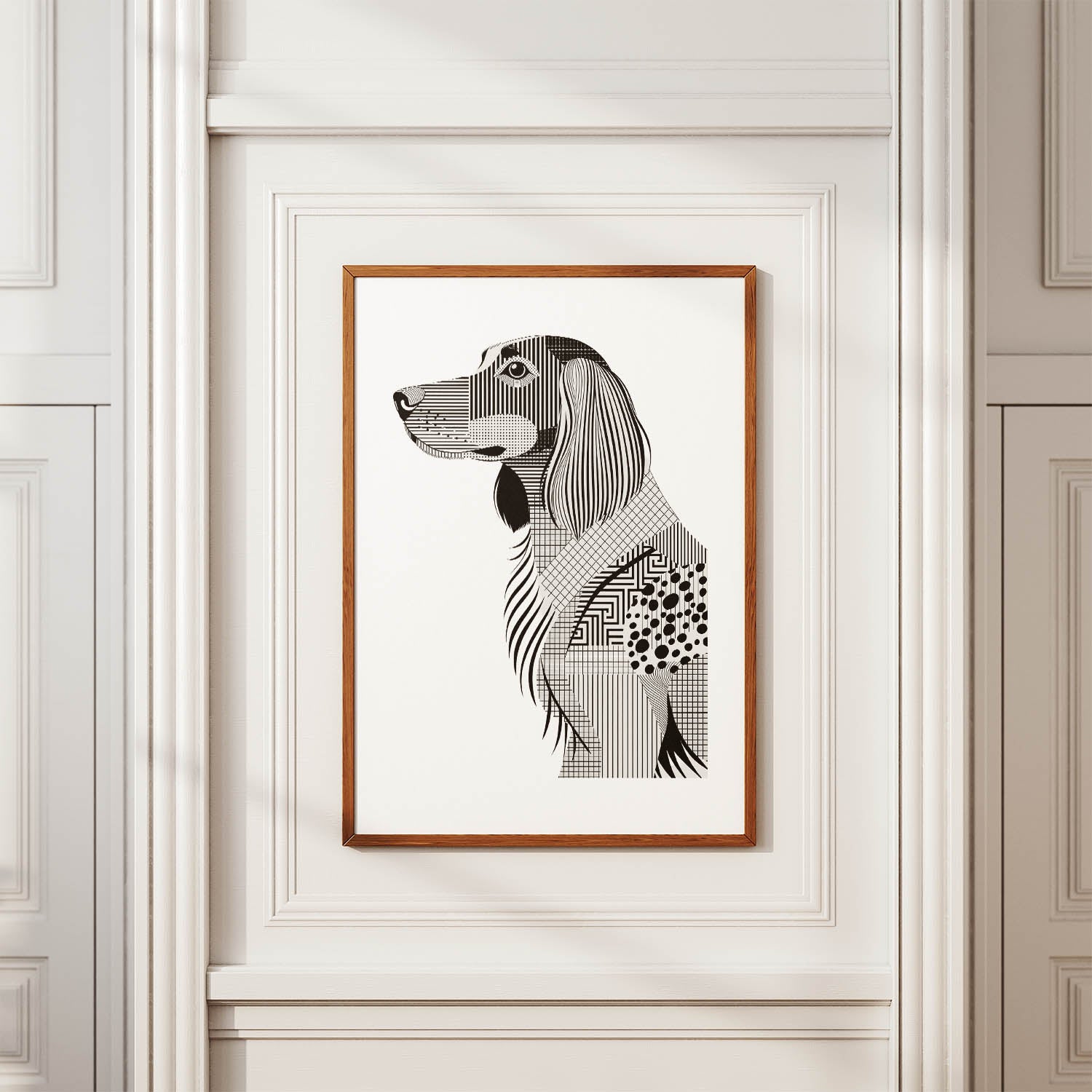 English Setter Geometric Line Art mockup