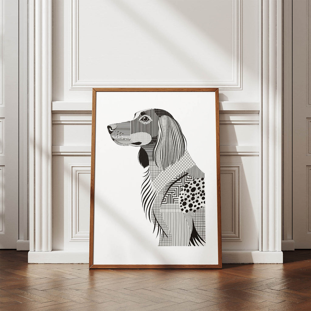 English Setter Geometric Line Art mockup