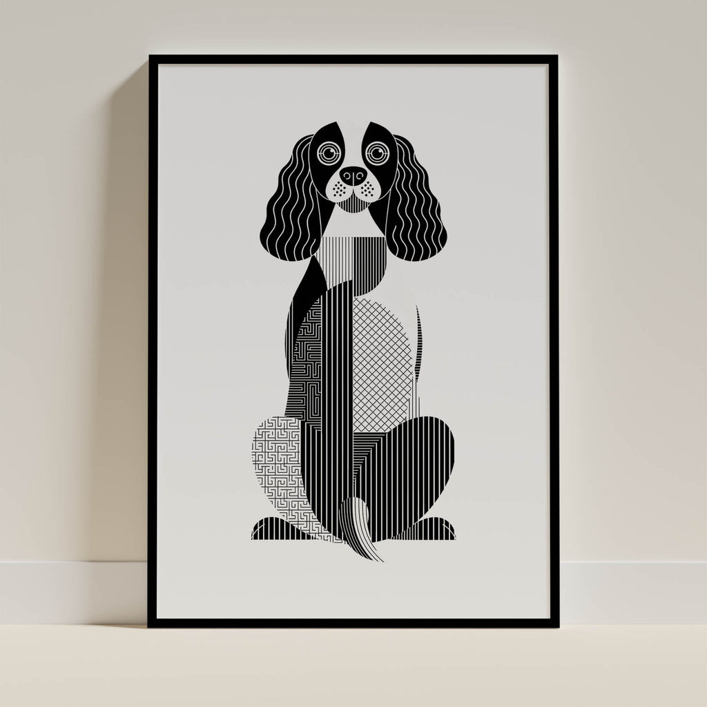 English Springer Spaniel Geometric Line Art mockup