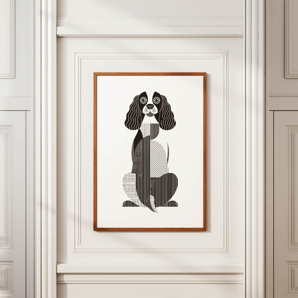 English Springer Spaniel Geometric Line Art mockup