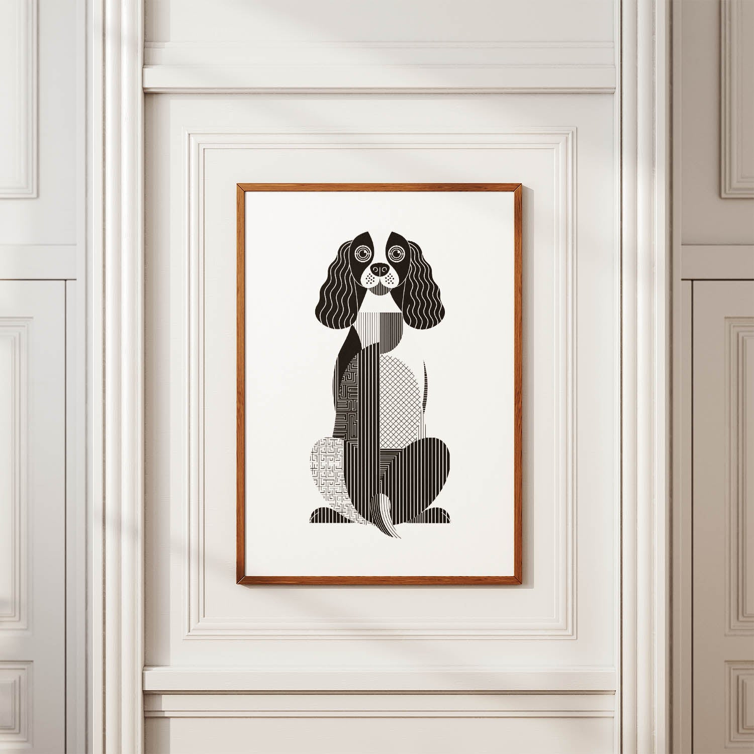 English Springer Spaniel Geometric Line Art mockup