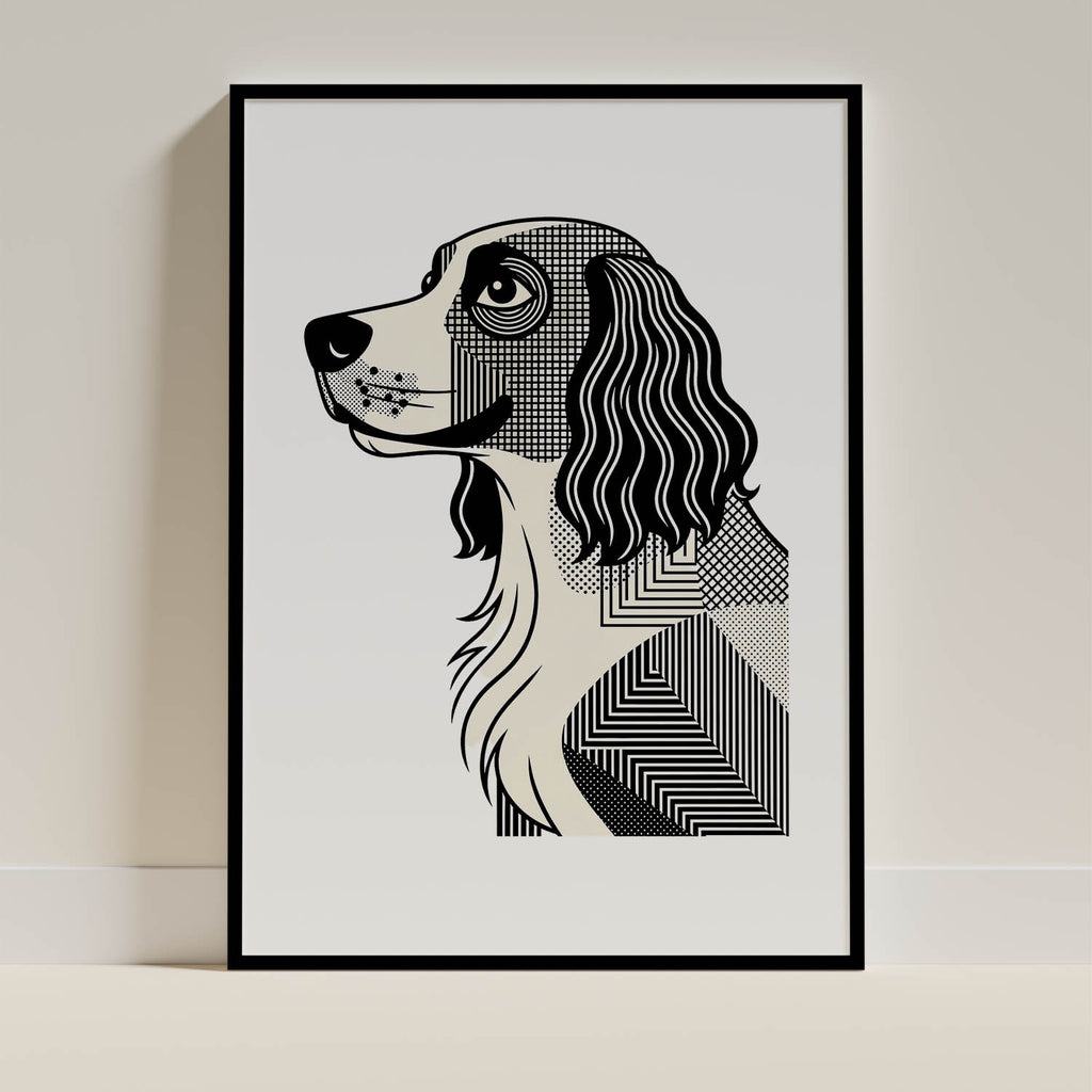 English Springer Spaniel Geometric Line Art mockup