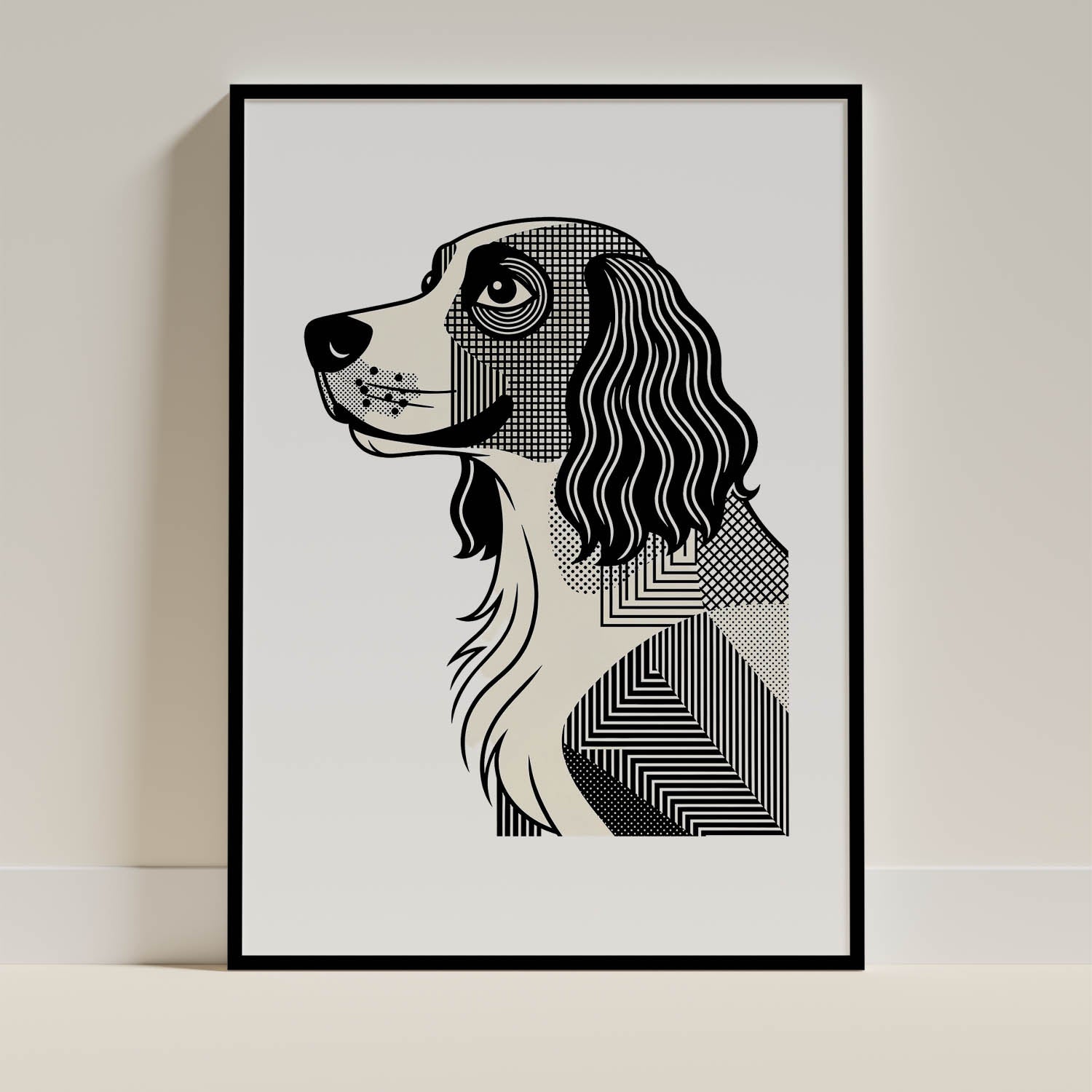 English Springer Spaniel Geometric Line Art mockup
