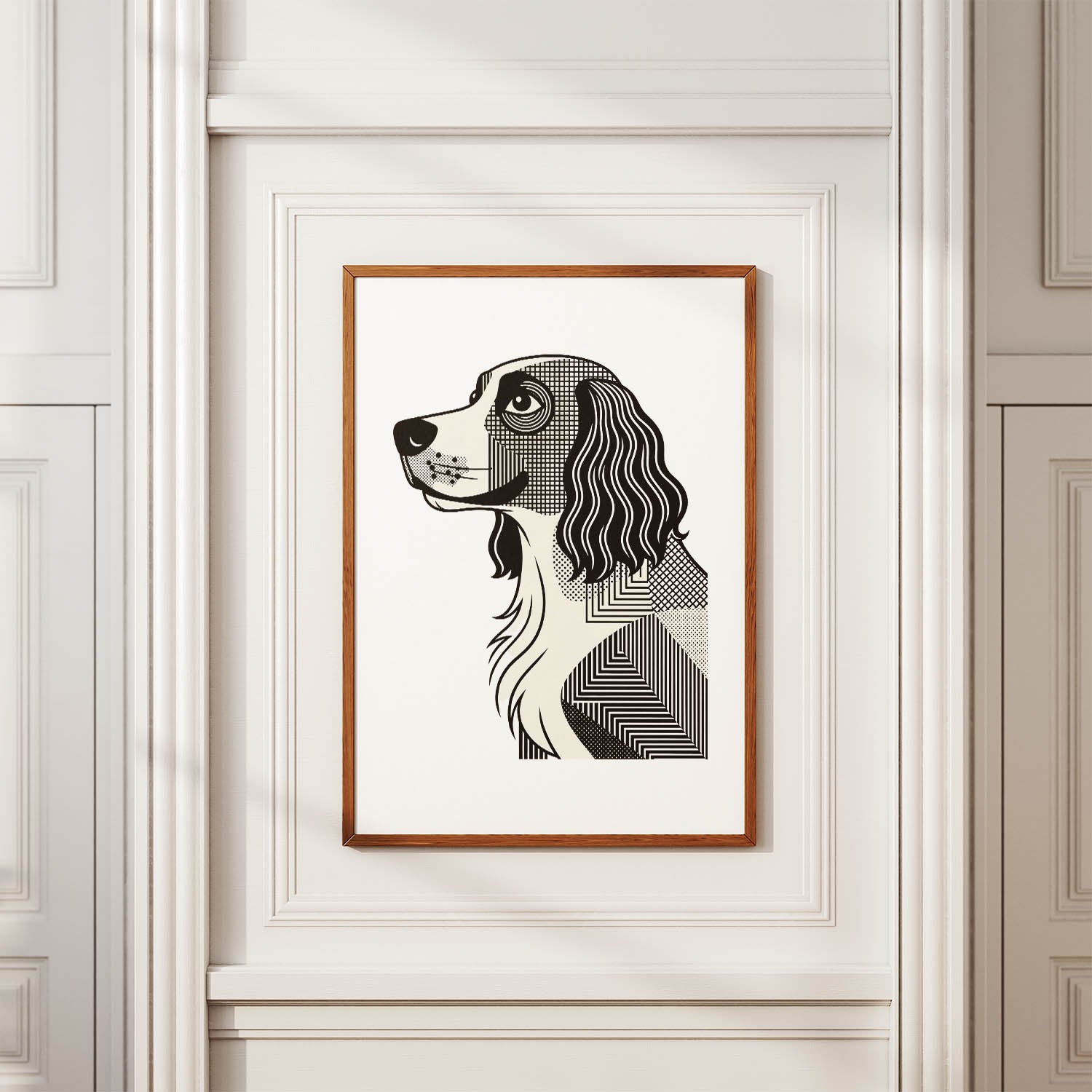 English Springer Spaniel Geometric Line Art mockup