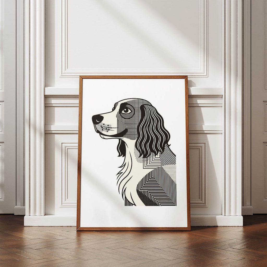 English Springer Spaniel Geometric Line Art mockup