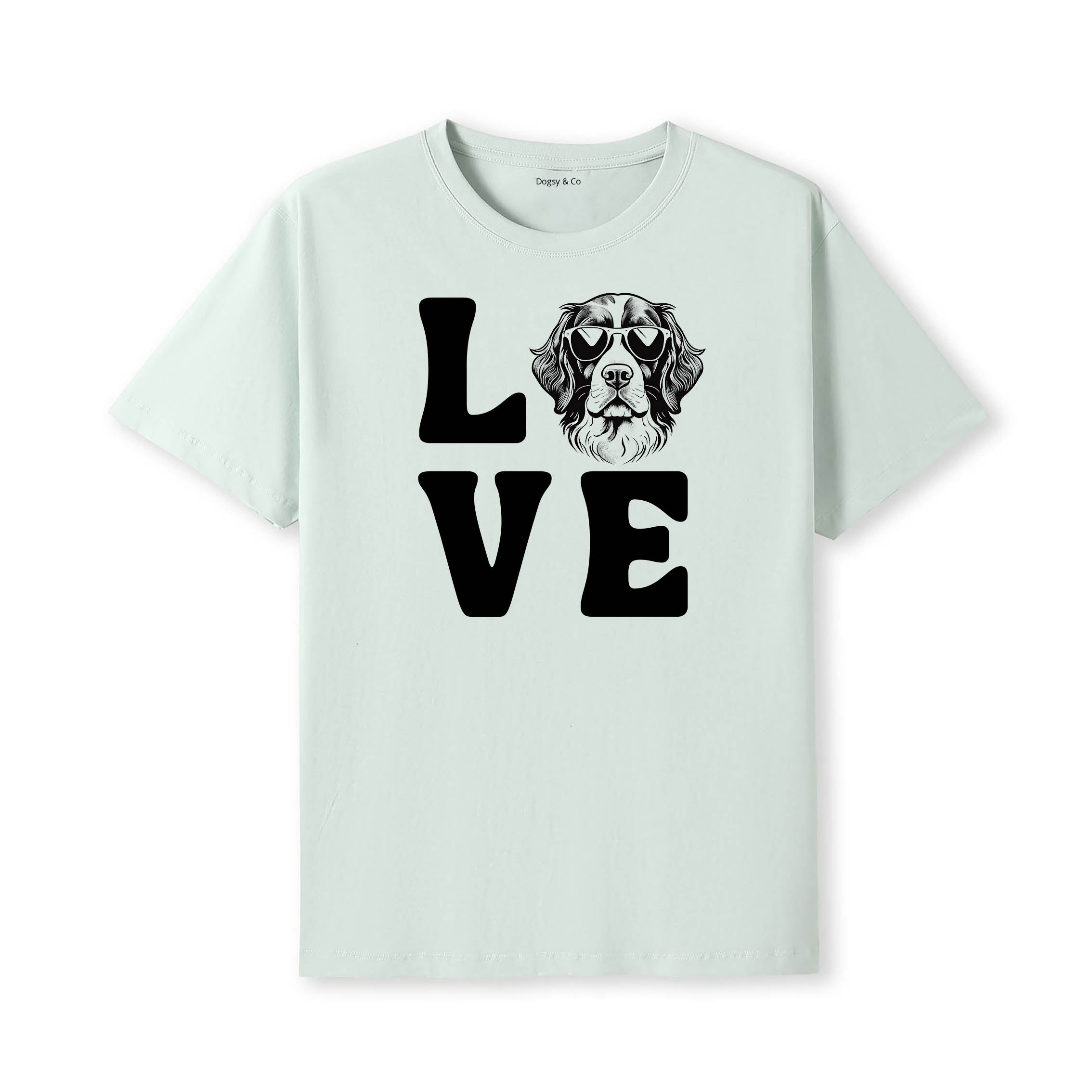 English Springer Spaniel LOVE DOGS Tshirt - Mint
