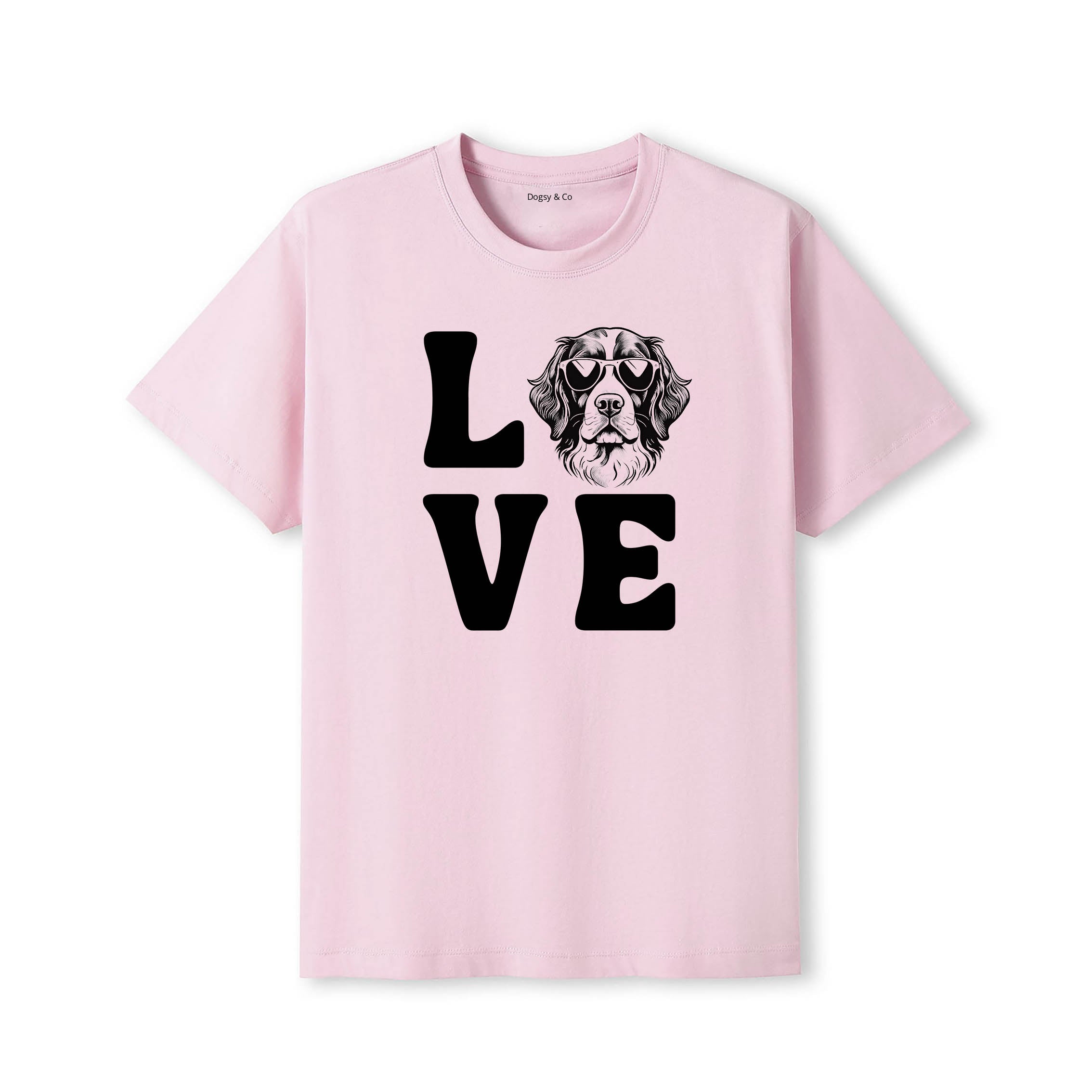 English Springer Spaniel LOVE DOGS Tshirt - Pink