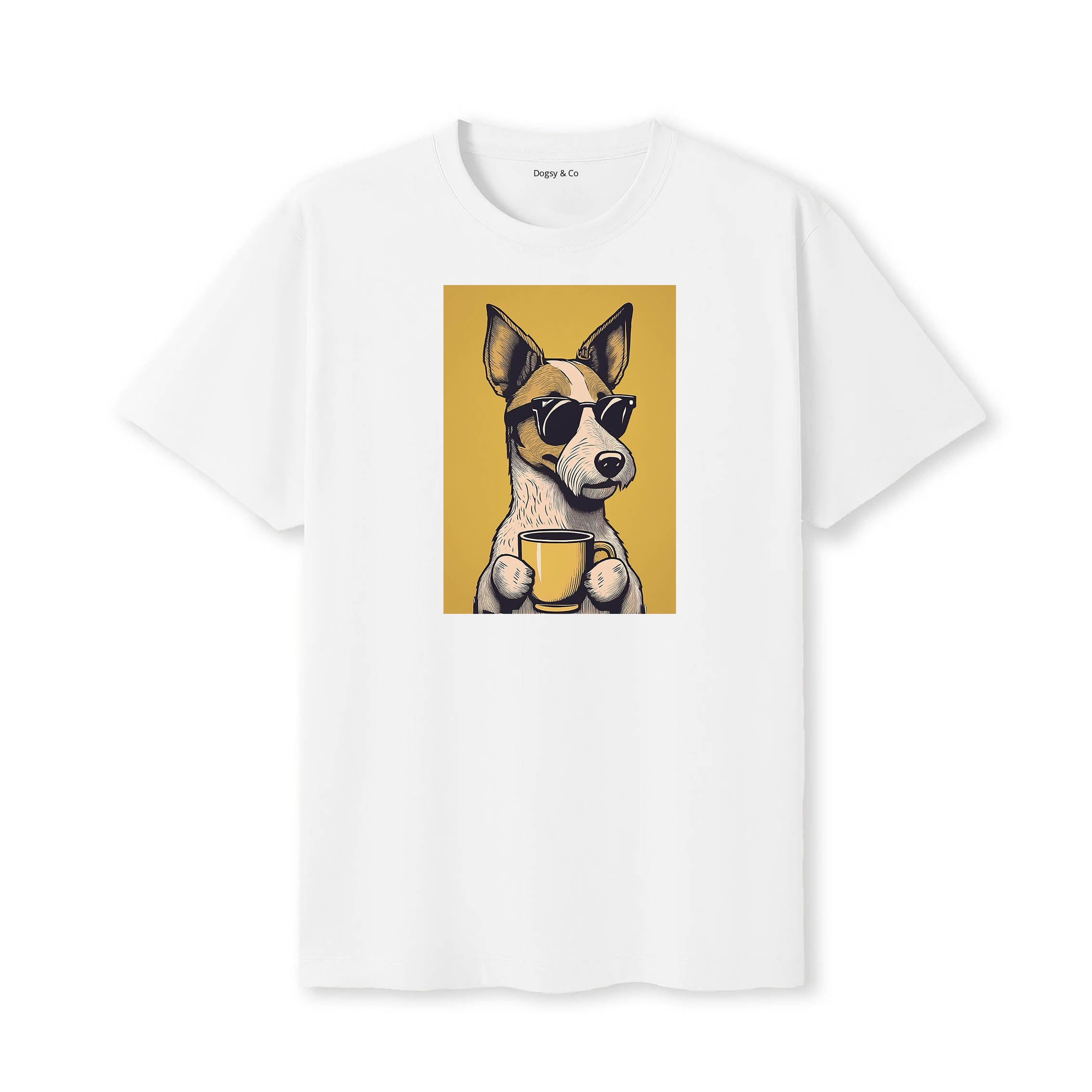 Fox Terrier Coffee Dog T-Shirt White
