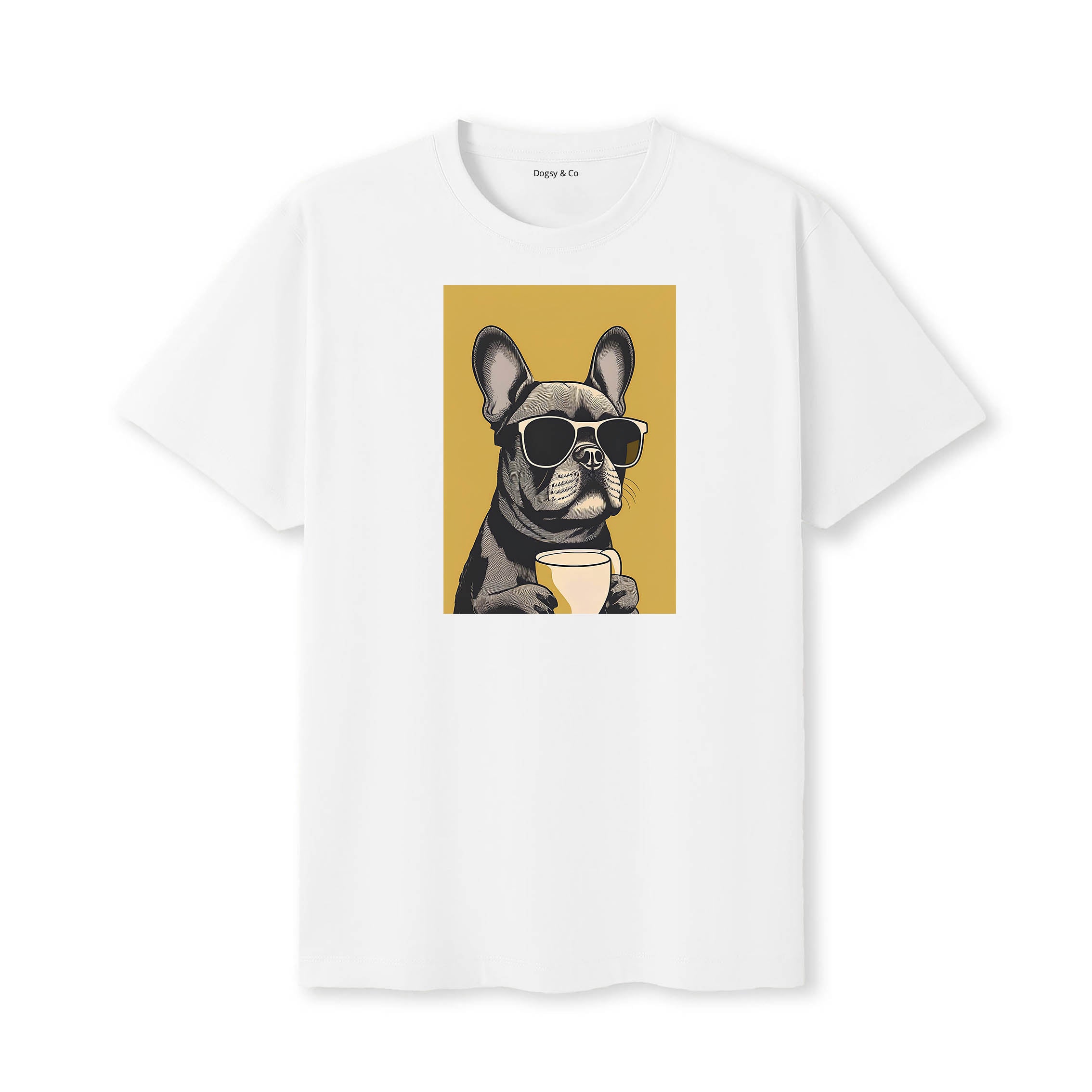 French Bulldog Coffee Dog T-Shirt White