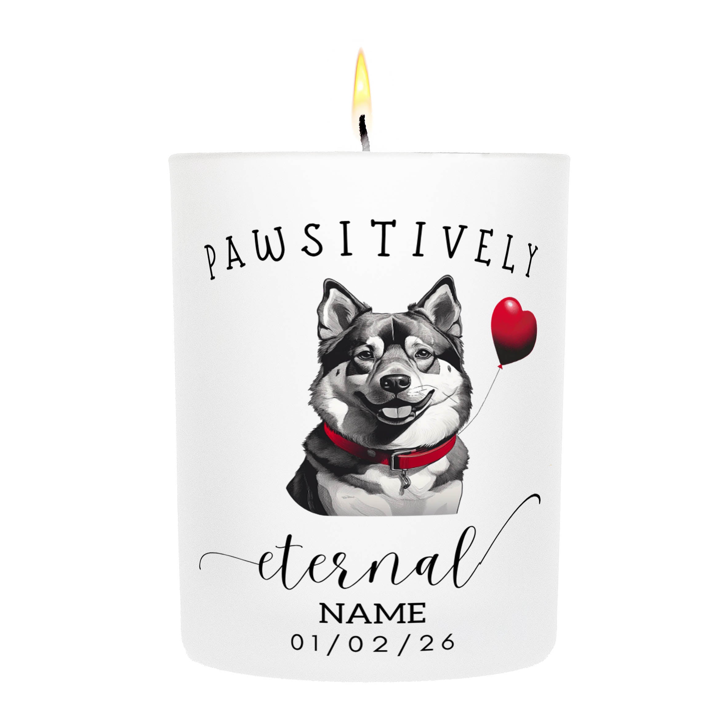 Finnish Lapphund In Memory Custom Pawsitively Eternal Candle White