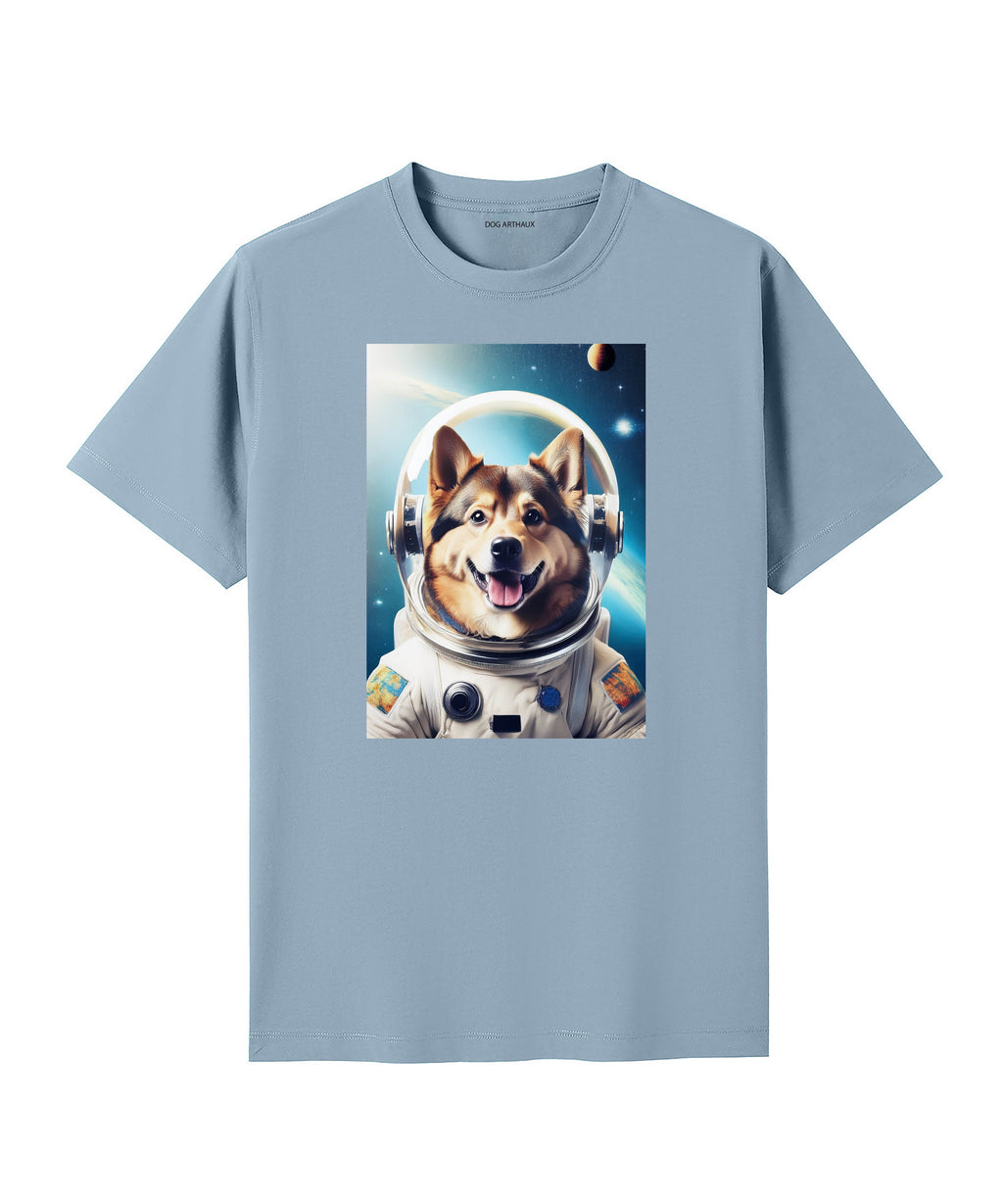 Finnish Lapphund Astronaut Dog T-shirt - Blue