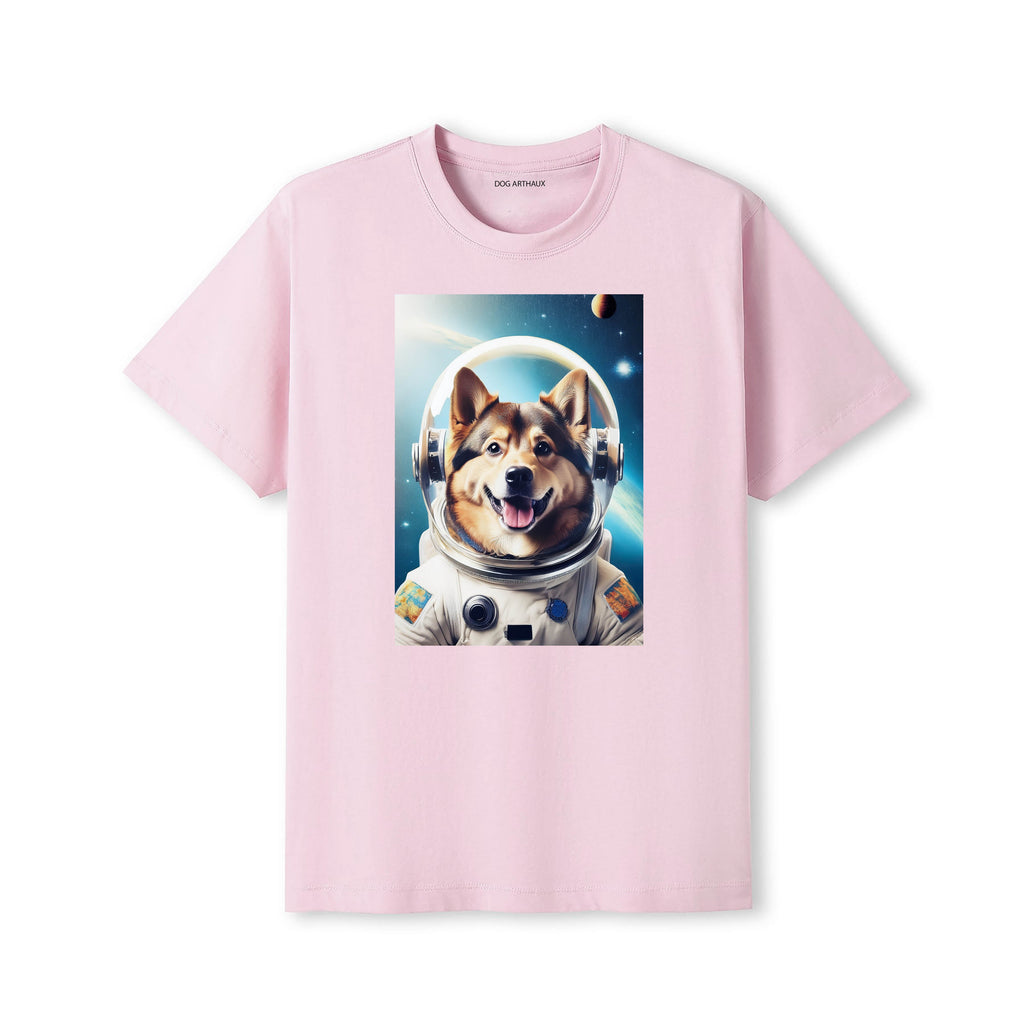 Finnish Lapphund Astronaut Dog T-shirt - Pink
