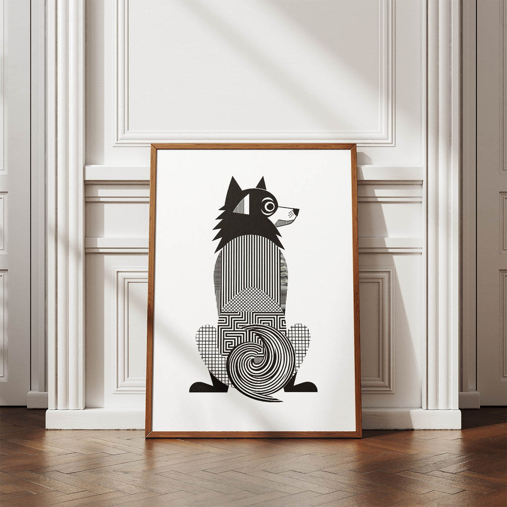 Finnish Lapphund Geometric Line Art mockup