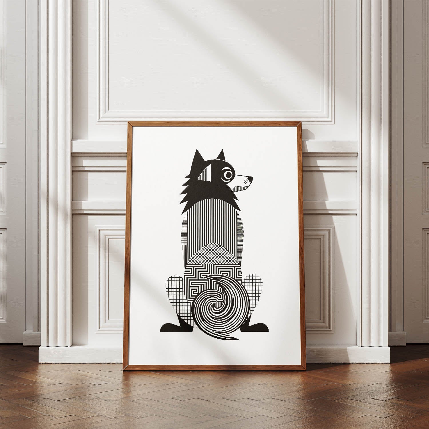 Finnish Lapphund Geometric Line Art mockup