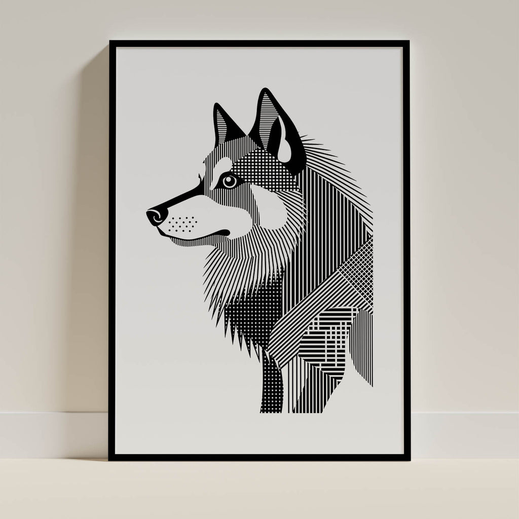 Finnish Lapphund Geometric Line Art mockup