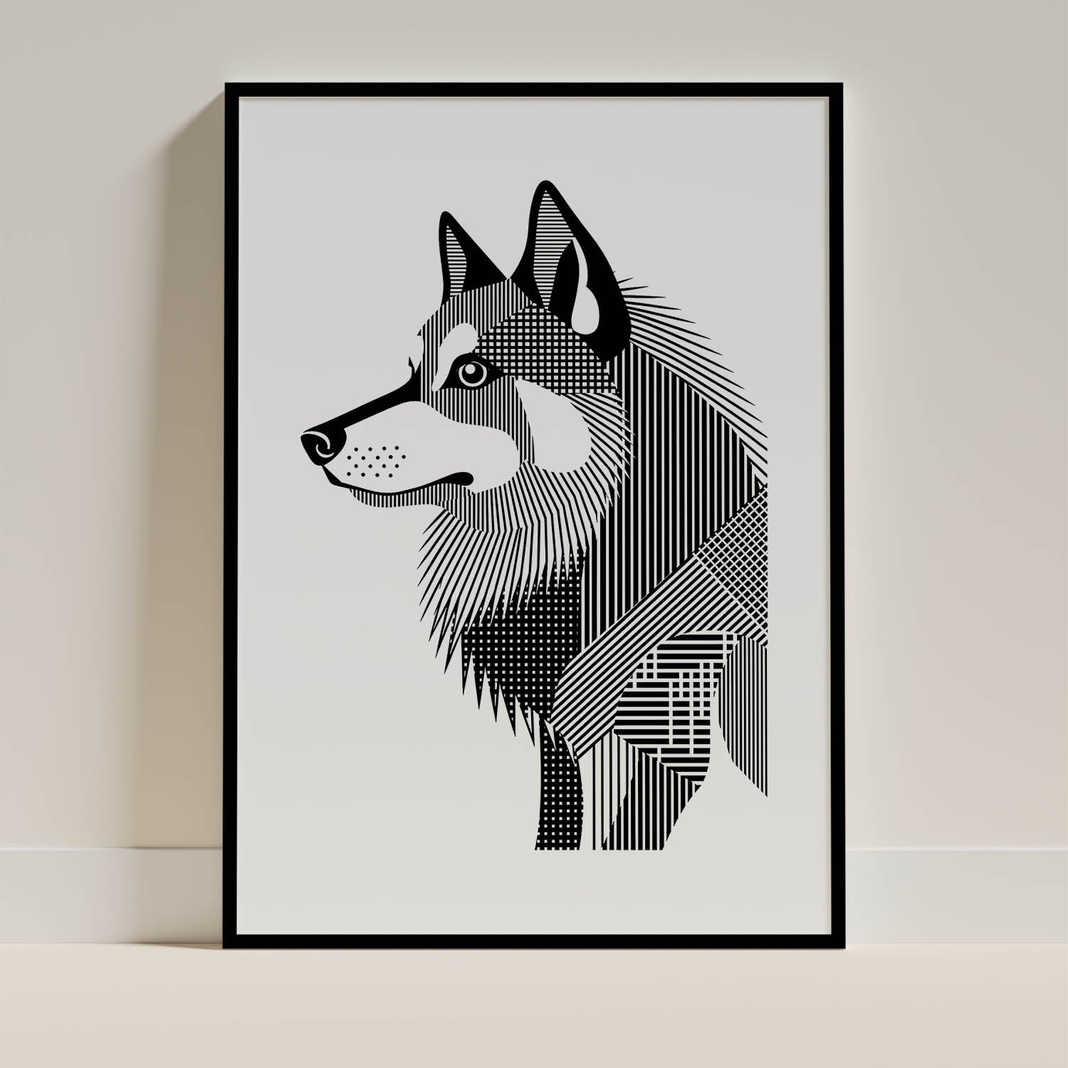 Finnish Lapphund Geometric Line Art mockup