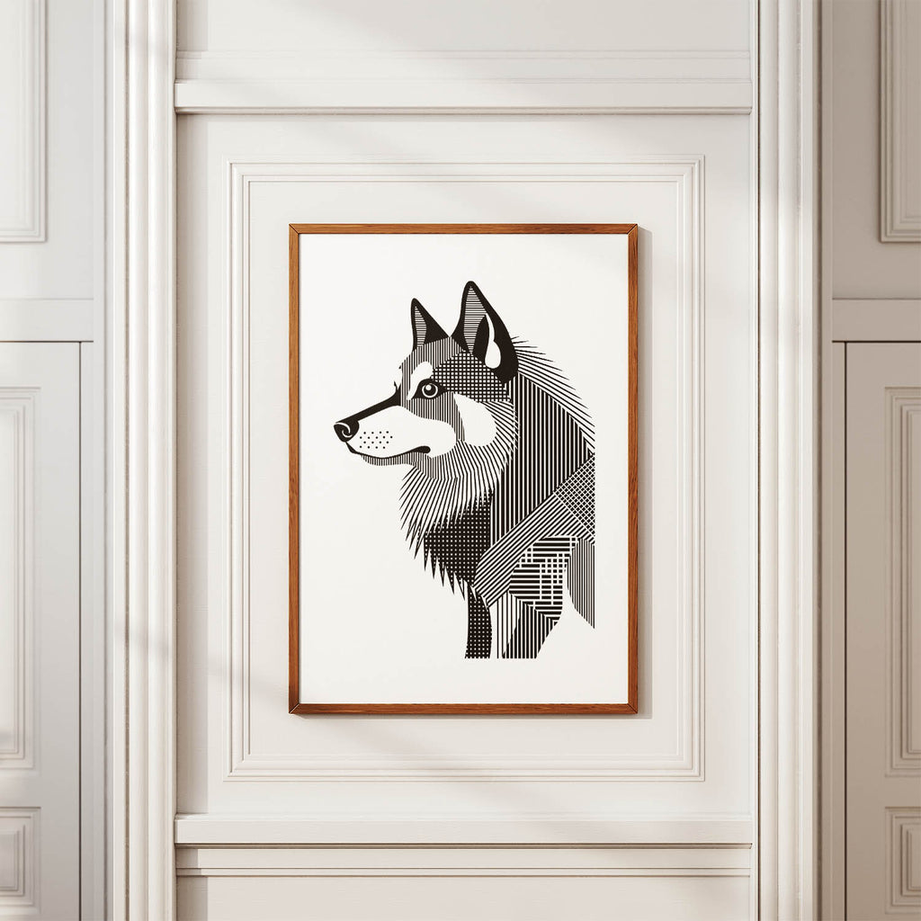 Finnish Lapphund Geometric Line Art mockup