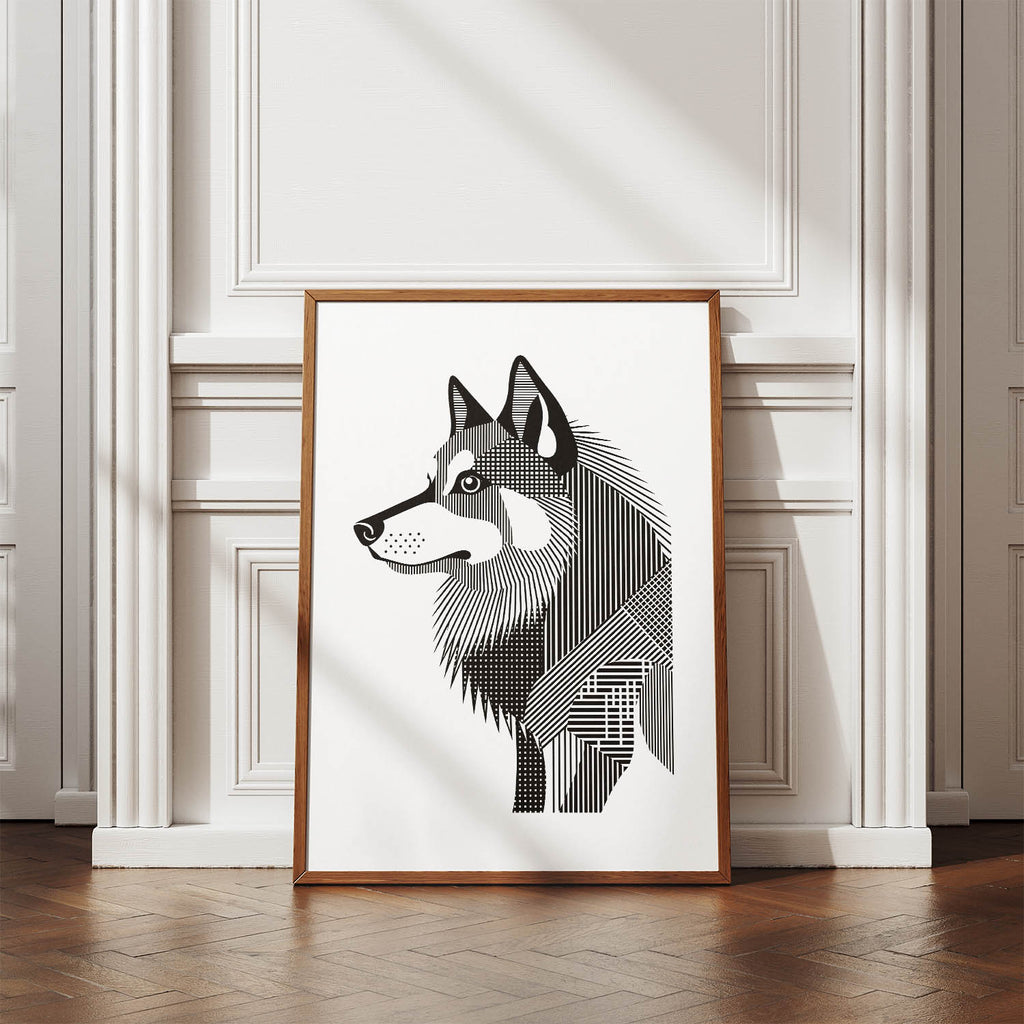 Finnish Lapphund Geometric Line Art mockup