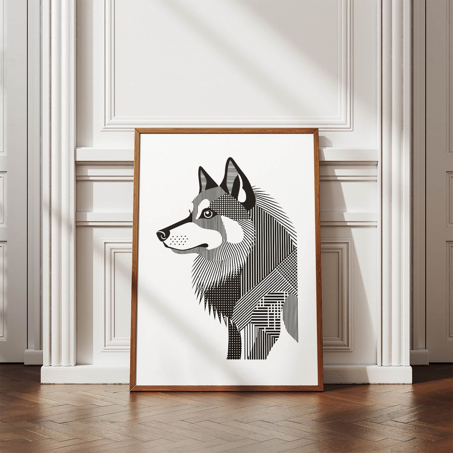 Finnish Lapphund Geometric Line Art mockup
